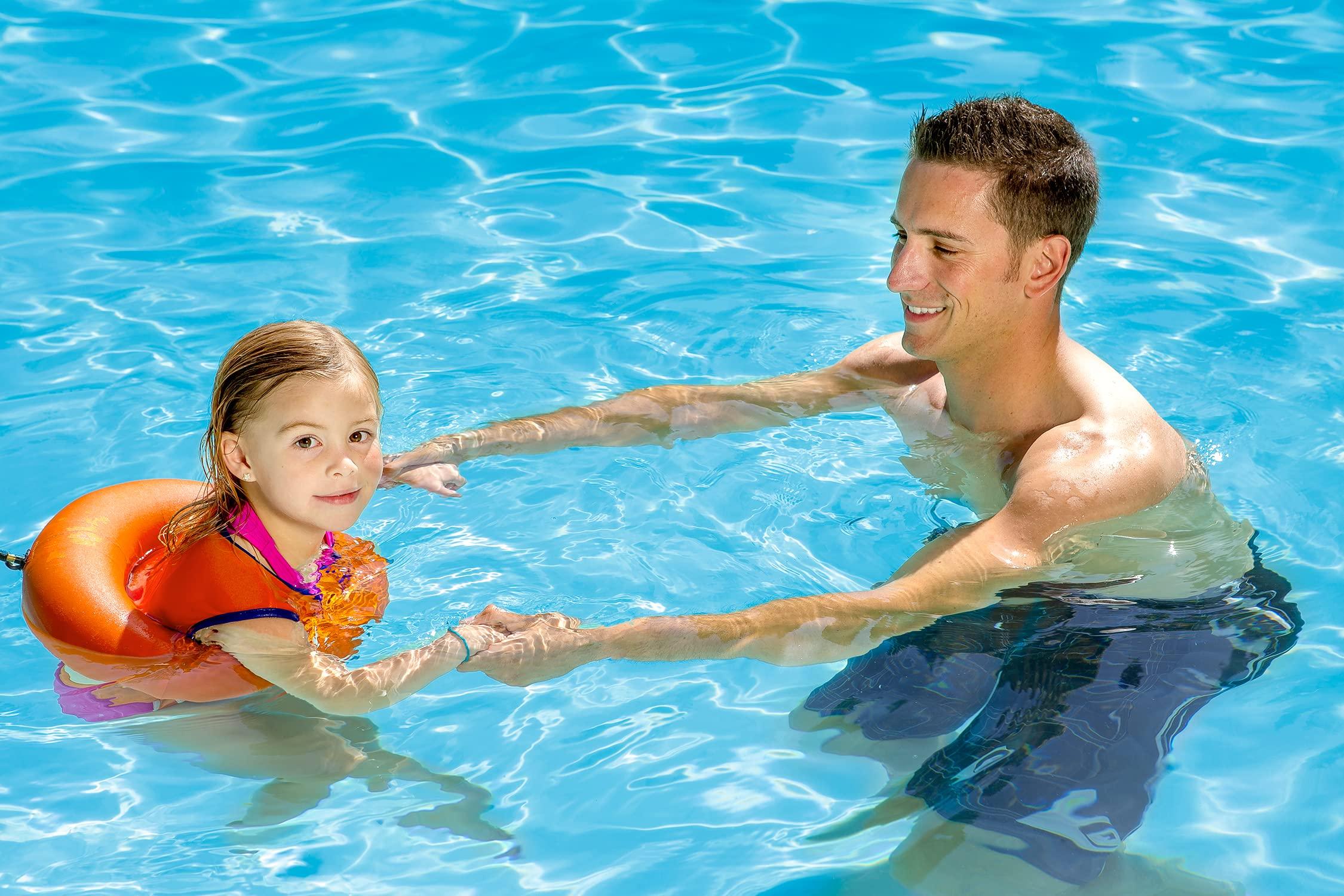 Poolmaster Poolmaster Learn-to-Swim Vest, Adjustable Tube Floatation Swim Trainer and Swim Aid for Kids Ages 3 to 6 Years, Orange