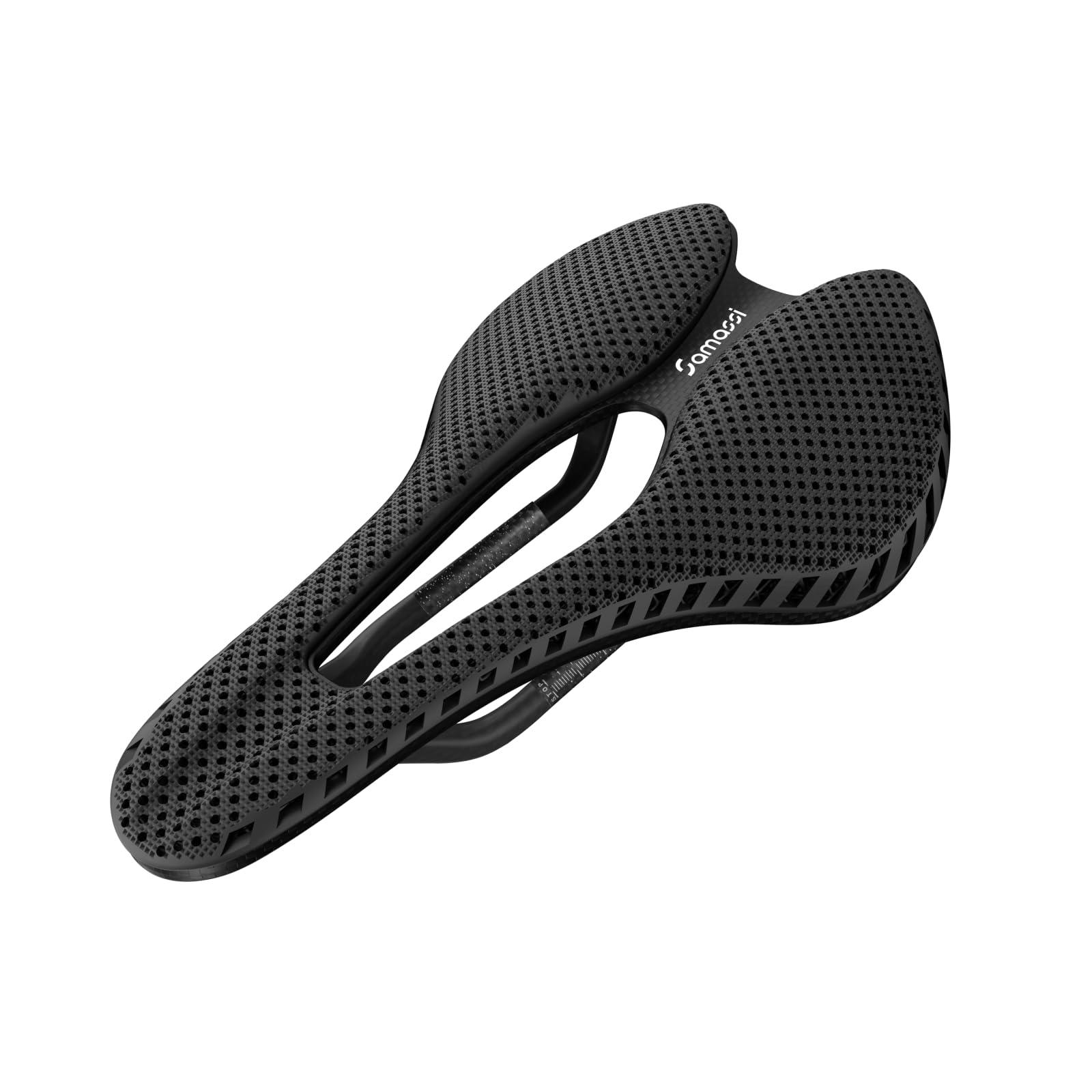 Samassi Samassi Bike Seat, 3D Printed Bike Saddle | Comfortable Bike Seat Cushion for Men and Women| Lightweight Carbon Fiber Bicycle Seat, Shock Absorbing and Breathable | Ideal for Road and Mountain Bikes