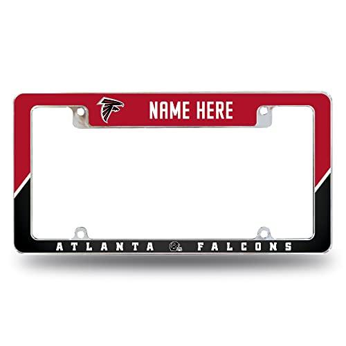 Rico Industries Rico Industries NFL Football Atlanta Falcons Personalized/Custom 12\" x 6\" Chrome All Over Automotive License Plate Frame for Car/Truck/SUV