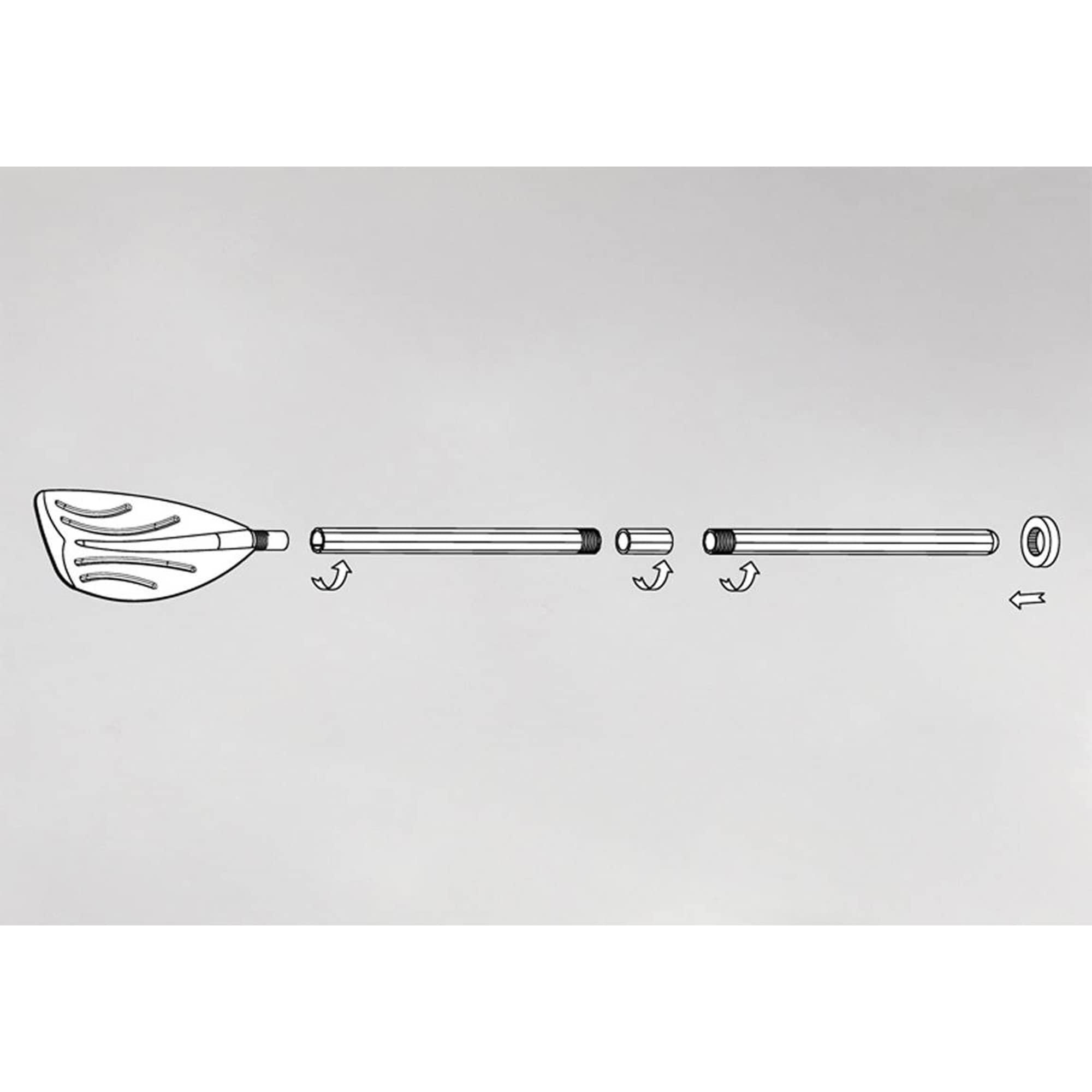 INTEX INTEX 59623E 48" Deluxe French Oars: Easy 3 Piece Assembly Ribbed Blade Retainer Rings TUV RL approved Perfect for Inflatable Boats