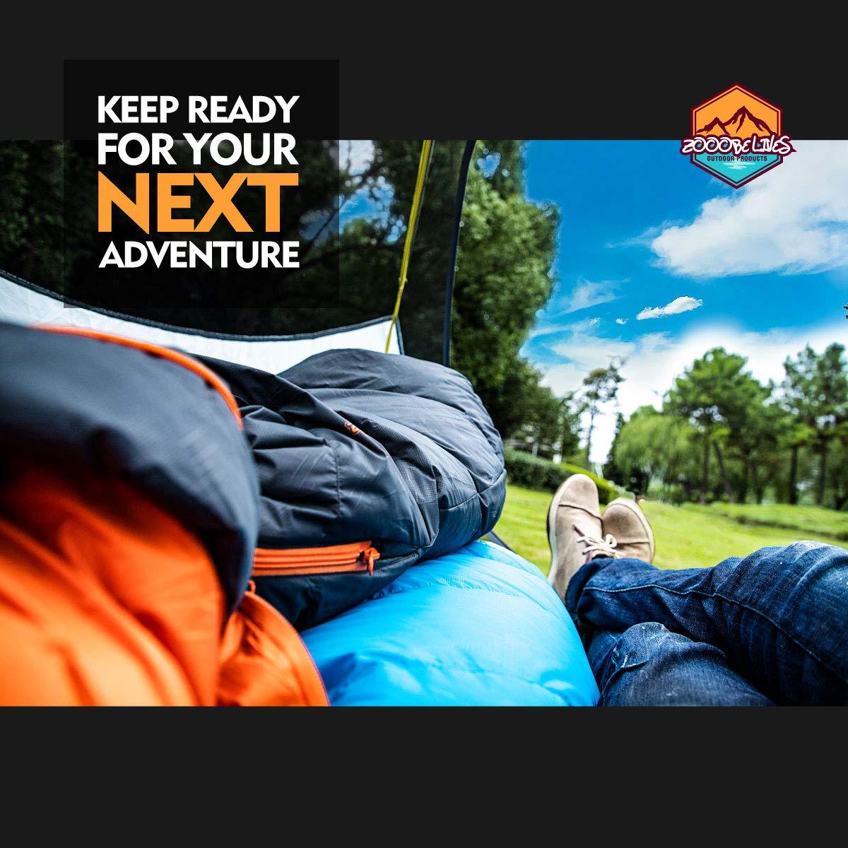 ZOOOBELIVES ZOOOBELIVES 10 Degree F Hydrophobic Down Sleeping Bag for Adults - Lightweight and Compact 4-Season Mummy Bag for Backpacking, Camping, Mountaineering and Other Outdoor Activities Alplive D1500