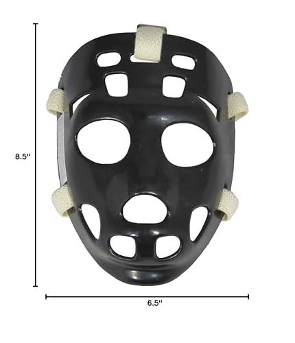 Mylec MyLec Pro Goalie Mask, Lightweight & Durable Youth Hockey Mask, High-Impact Plastic, Hockey Helmet with Ventilation Holes & Adjustable Elastic Straps, Secure Fit, Modern Hockey Gifts (Black, Small)