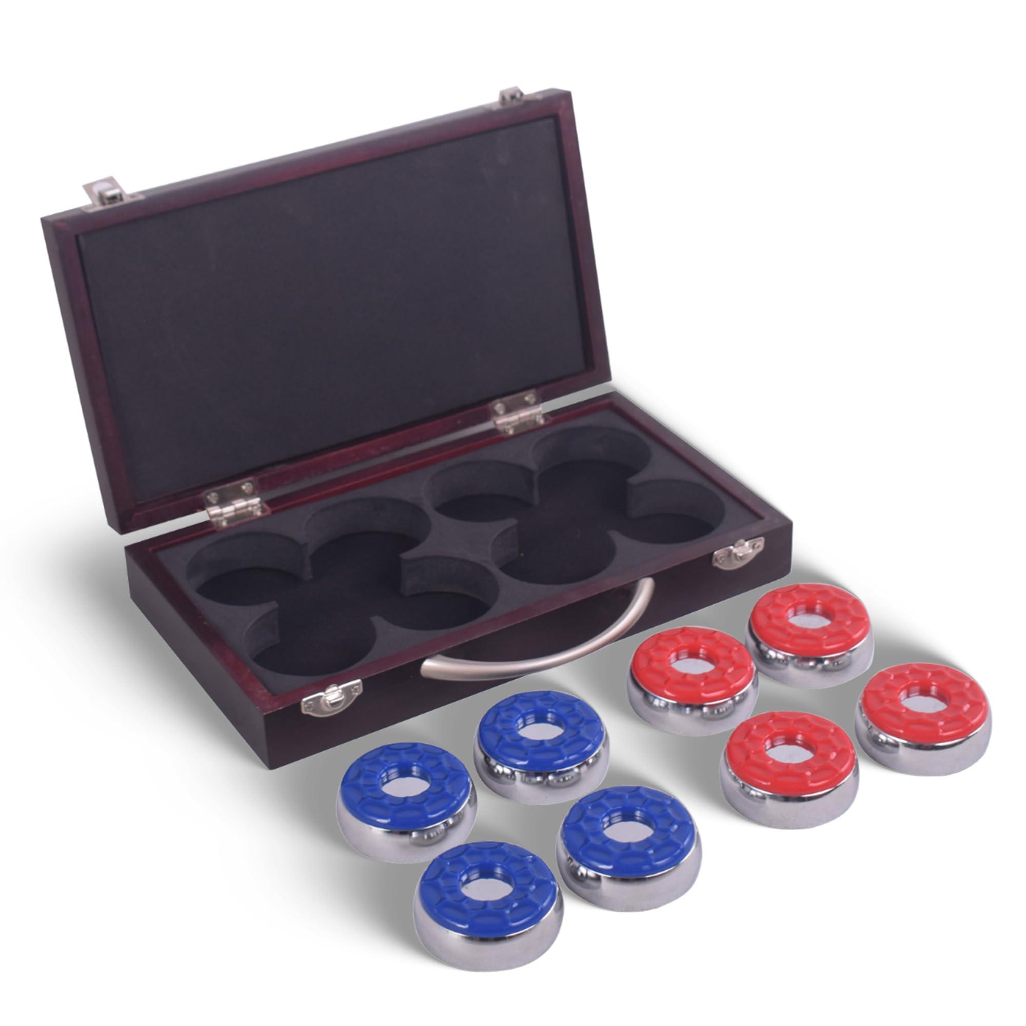 Hathaway Hathaway Shuffleboard Pucks with Case (Set of 8), Dark Cherry Finish