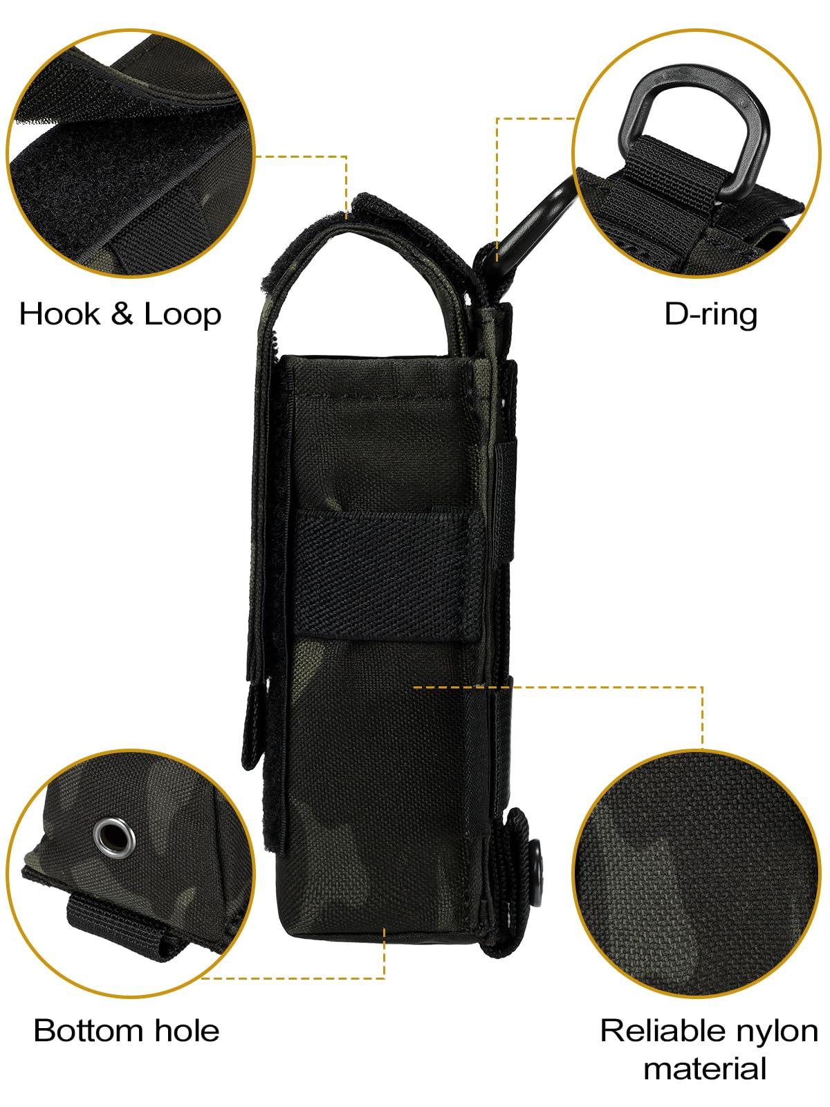 ONETIGRIS OneTigris Flashlight Holster Flashlight Holder Molle Flashlight Holster Tactical Flashlight Pouch Holder for Belt 1000D Cordura Nylon