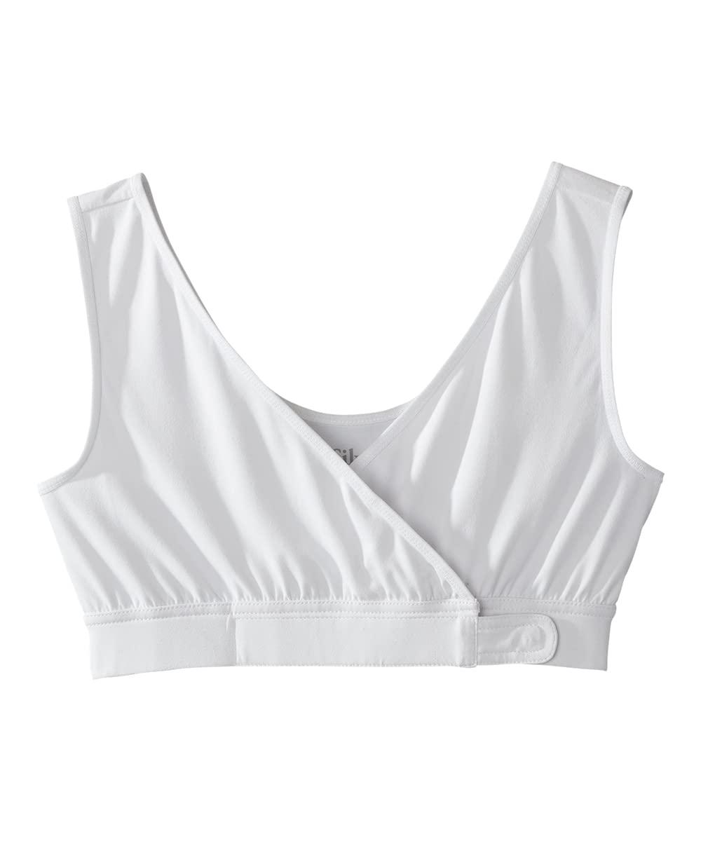 Silvert's Adaptive Clothing & Footwear Silverts Womens Easy Closure Bra - Underwire Free Front Closure Bras for Seniors, Arthritis, Disabled, Surgery Recovery - Adaptive Clothing for Women, Bras for Elderly Women - White XL