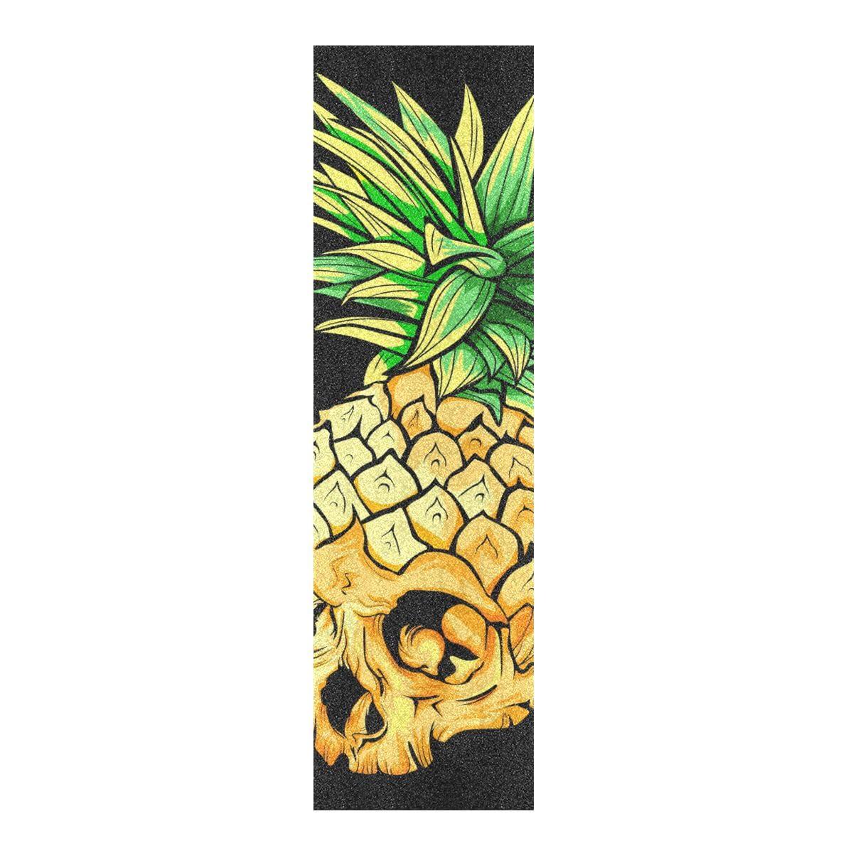 Hupery Hupery Skull Pineapple Skateboard Grip Tape Longboard Griptape Waterproof Grip Tape Sheet Sticker Deck Sandpaper Griptape 44x10 inch