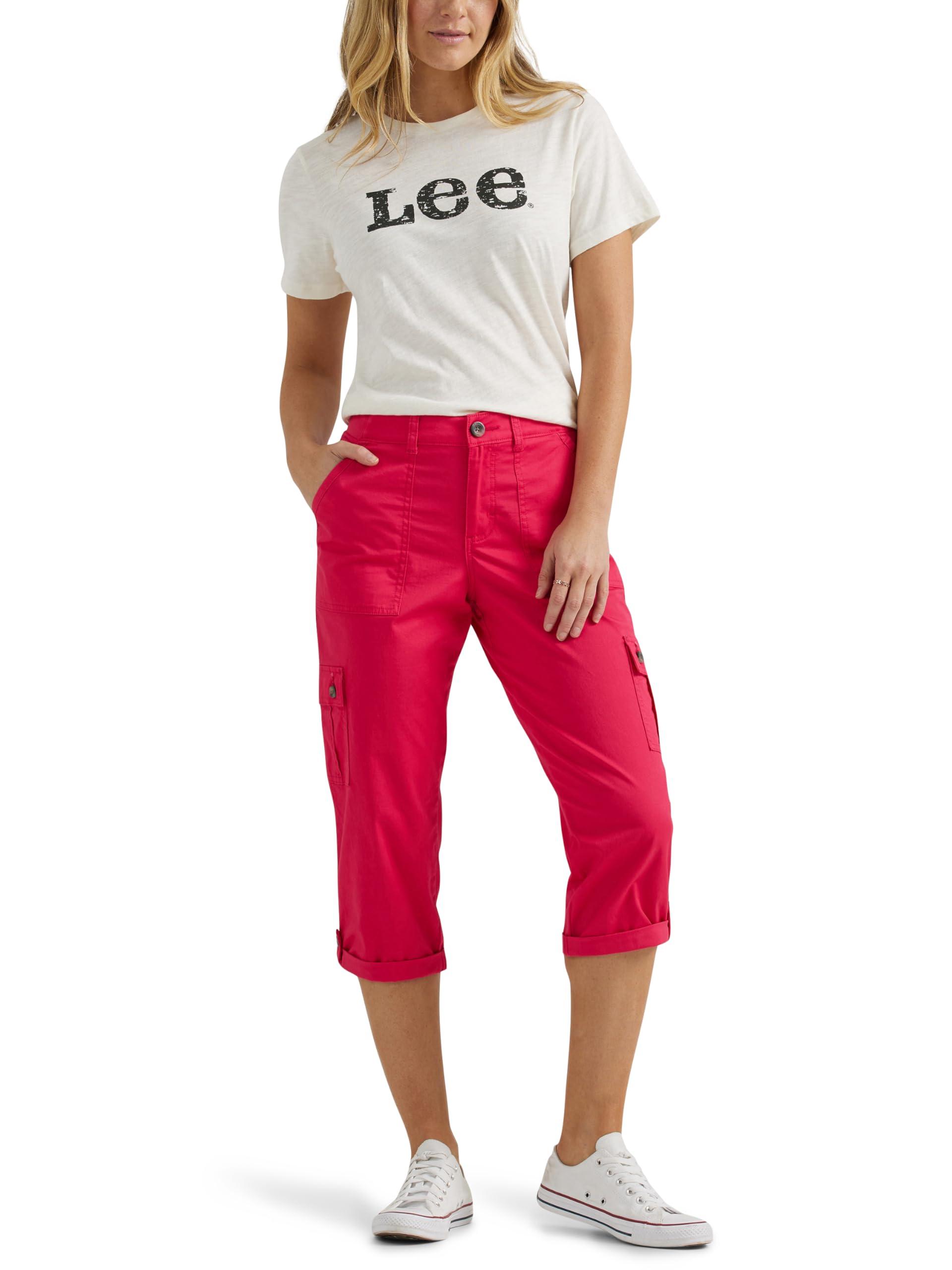 Lee Lee Women's Ultra Lux Comfort with Flex-to-Go Cargo Capri Pant, Hot Magenta