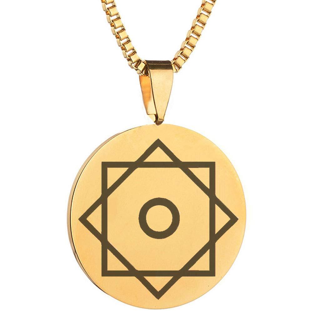 Dacai Dacai Gold Plated Laser Engraved Rub el Hizb Islamic Octagram Symbol Stainless Steel Pendant Necklace Well Polished