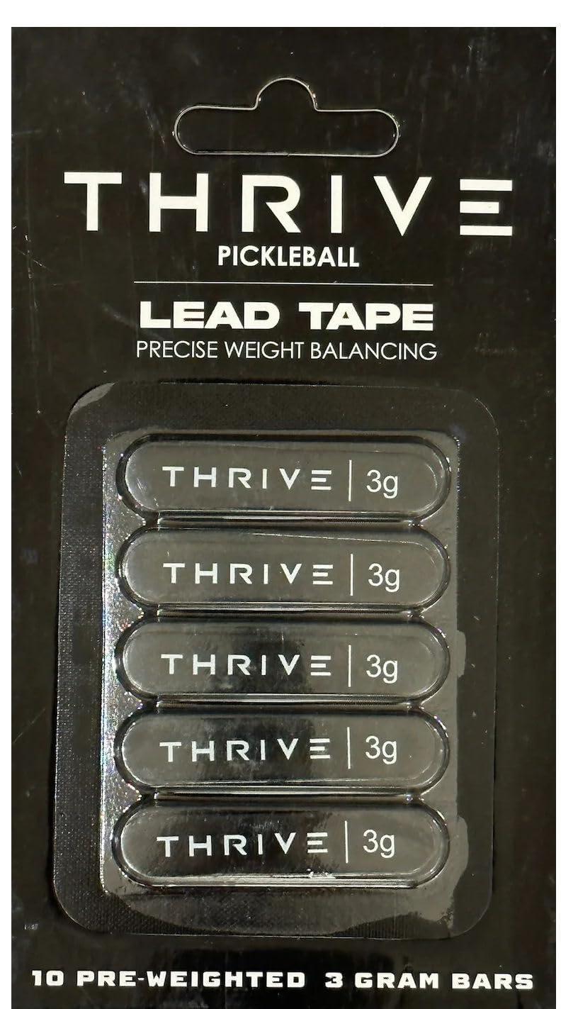 Thrive Thrive Rush 13mm Carbon Fiber Thermoformed Custom Weighted Pickleball Paddle Includes Custom Lead Weighting System & Paddle Cover (Black)(Heavy) (Swing Weight: Heavy 122-123)