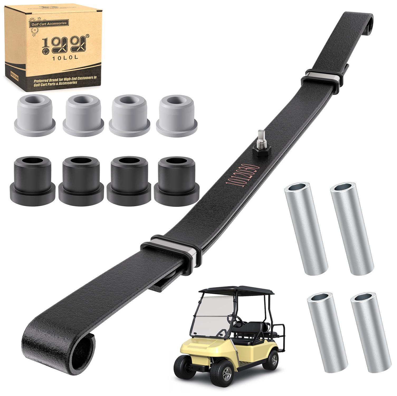 10L0L 10L0L Golf Cart Front 2-Leaf Spring Kit for Club Car DS & Precedent, Standard/Heavy Duty Leaf Spring with Bushings & Sleeves, Replace OEM 1012030, 103628801