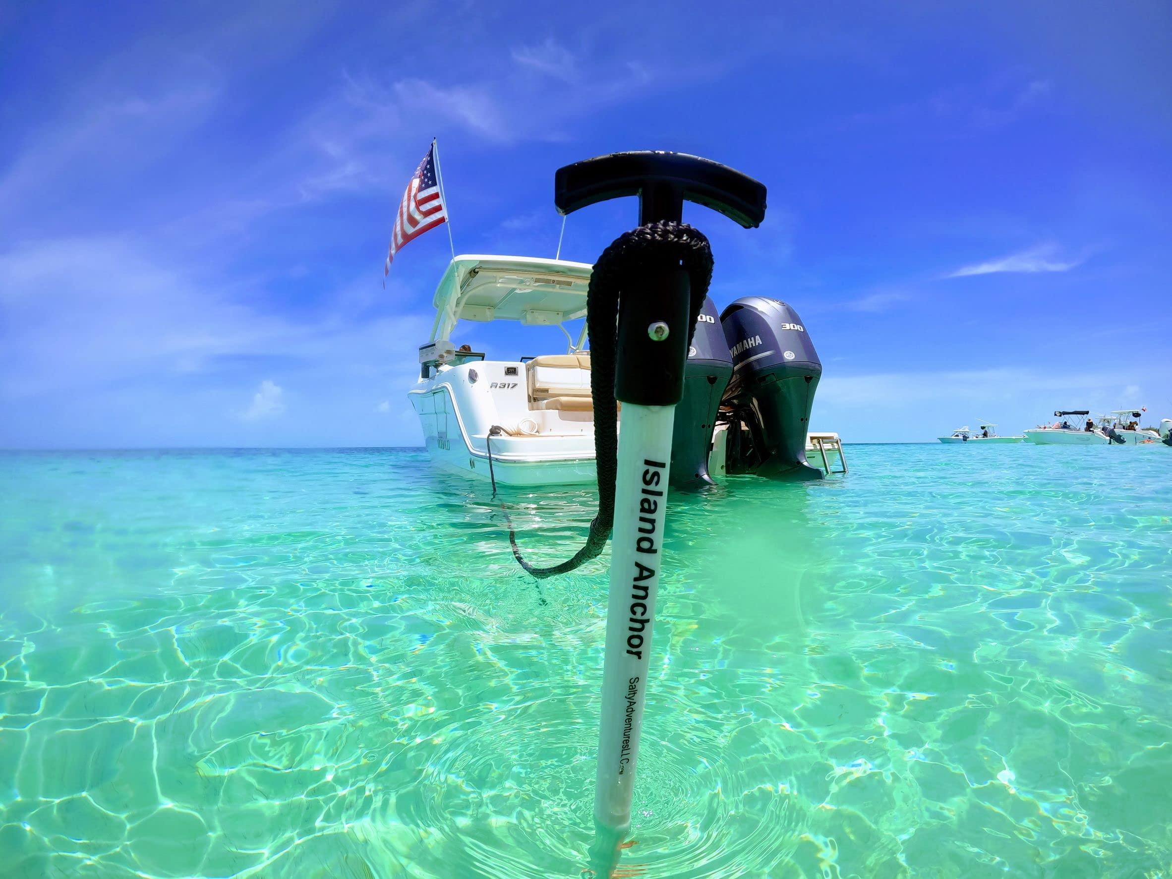 Salty Adventures Island Anchor - 3/4" x 8' - 3 Piece - Shallow Water Anchor Pole (Black)