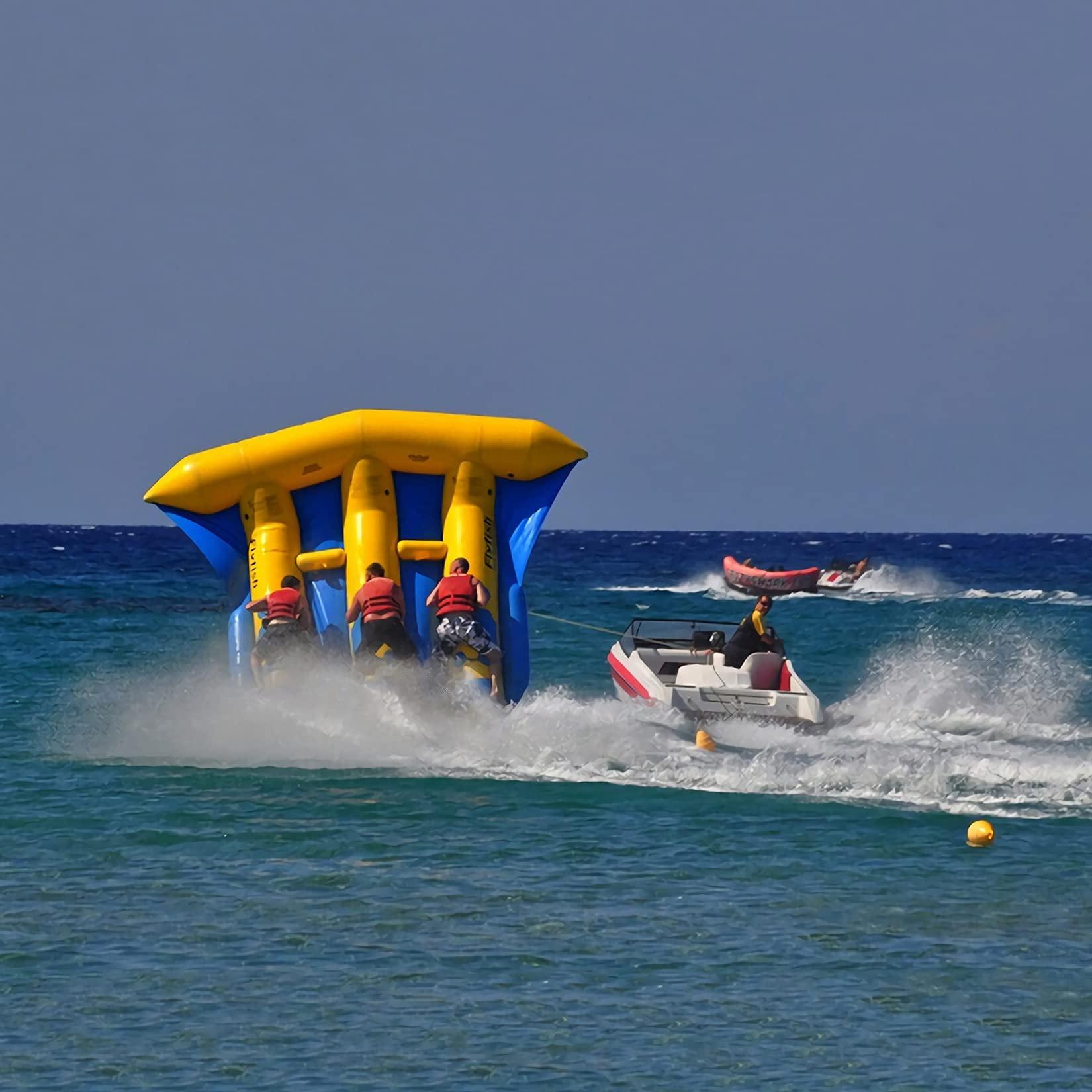 WLWLEO WLWLEO Towable Tubes 6 Person/seat Inflatable Flying Fish Banana Boat Water Sport Towables with Air Pump Raft Float Summer Water Game for Sea Ocean Lake,3 Tubes