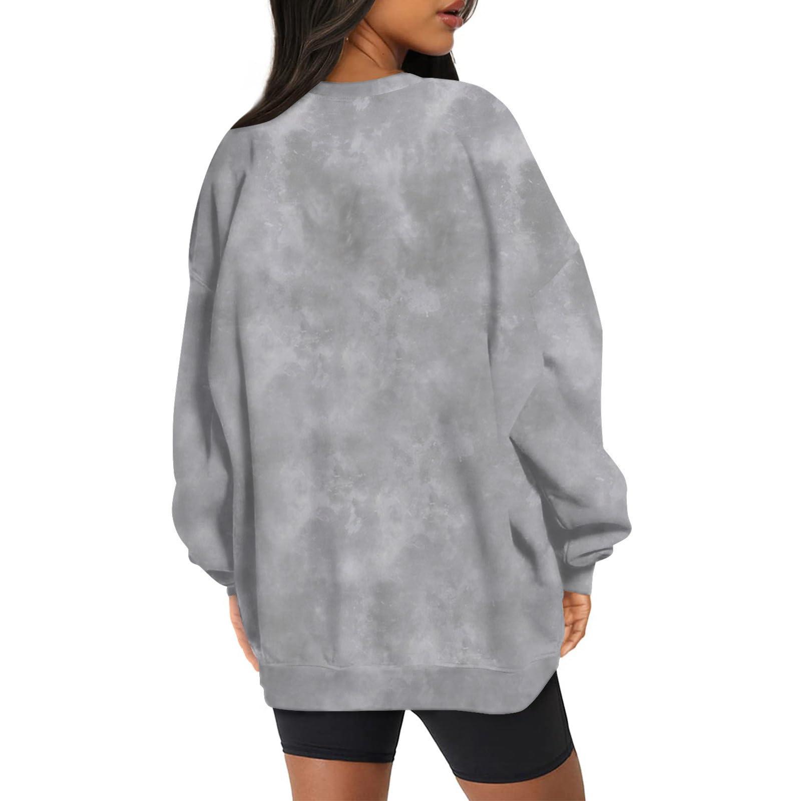 HUEAHDOU Camo Pullover Women Real Tree Friends Crop Top Hoodie Oversized Maple Leaf Print Sweatshirts Casual Long Sleeve Camo Crewneck Sweatshirt(Medium,Grey)