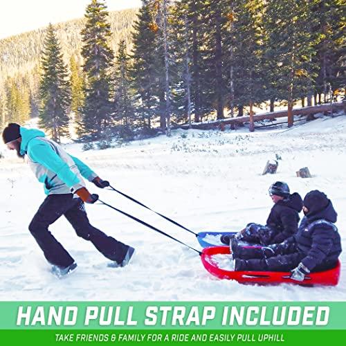 GoSports GoSports 2 Person Premium Snow Sled with Double Walled Construction, Pull Strap and Padded Seat - Choose Between Red and Blue