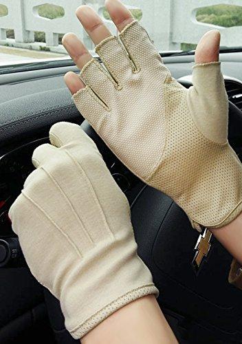 Ylucky Ylucky Lightweight Summer Fingerless Gloves Men Women UV Sun Protection Driving Cotton Gloves Nonslip Touchscreen Gloves