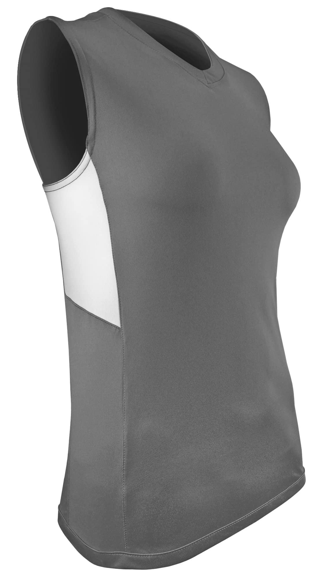 Epic Sports Epic Women\'s Line Drive Sleeveless Softball Jersey for Grey/White M