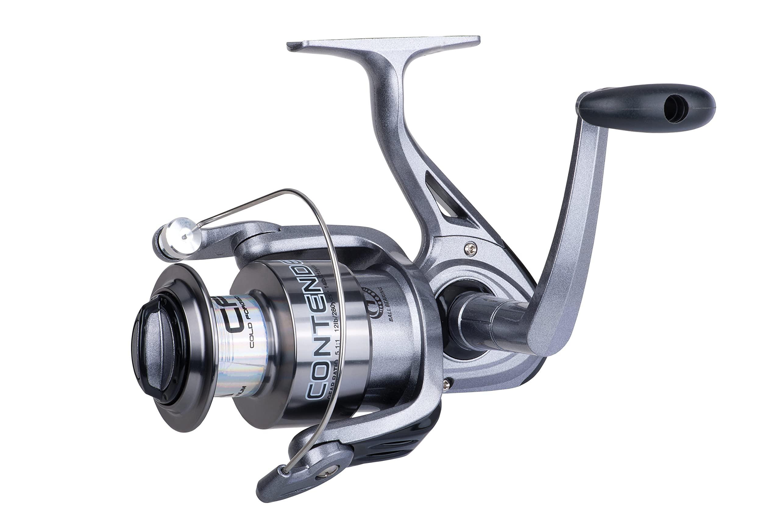 Shakespeare Shakespeare Contender Spinning Fishing Reel, Size 60, Instant Anti-Reverse, Oil Felt Front Drag System, Durable Aluminum Spool