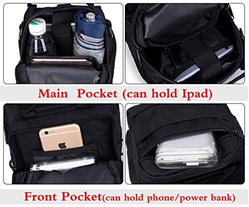 Rullar Rullar Small Hiking Daypack Sling Chest Bag Multifunctional Shoulder Messenger Crossbody Backpack Camping Pack Black