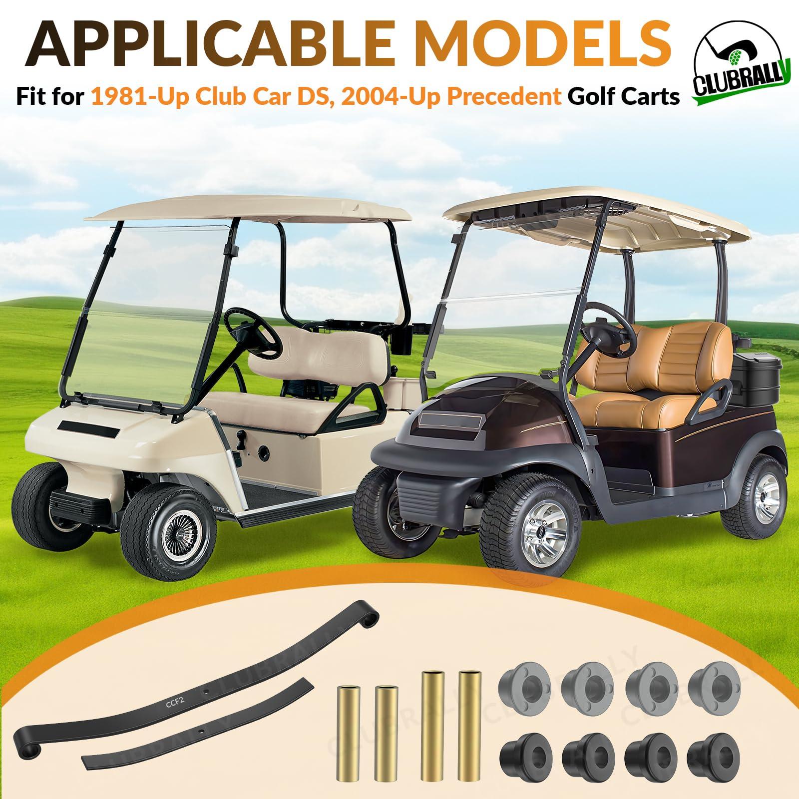CLUBRALLY CLUBRALLY Club Car Golf Cart Front Leaf Springs with Bushing and Sleeve Kit for Club Car DS & Precedent Golf Carts 1012030 103628801