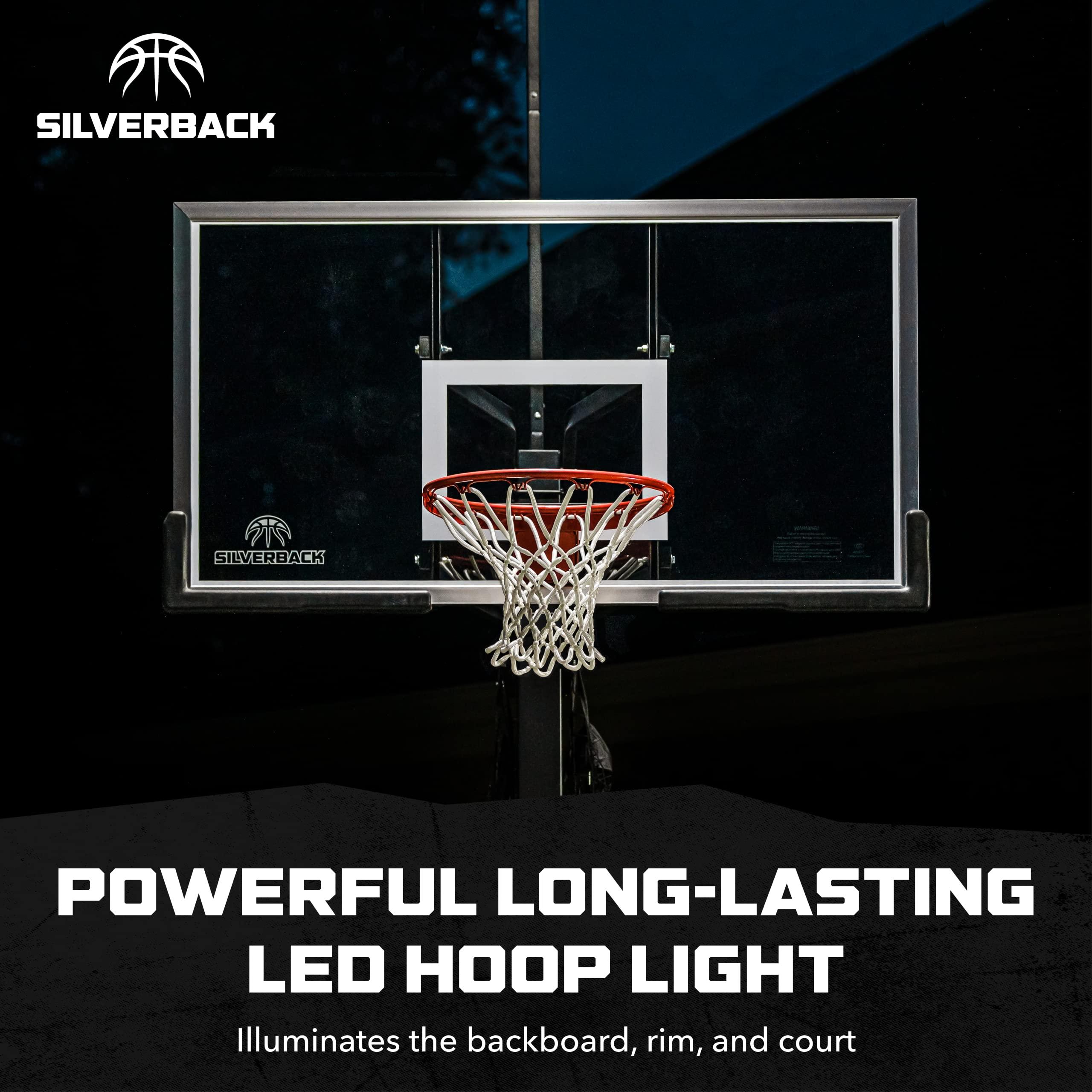 Silverback Silverback LED Basketball Hoop Light Illuminates Backboard, Rim, and Court and Fits Square Silverback and Goaliath In-Ground Hoops