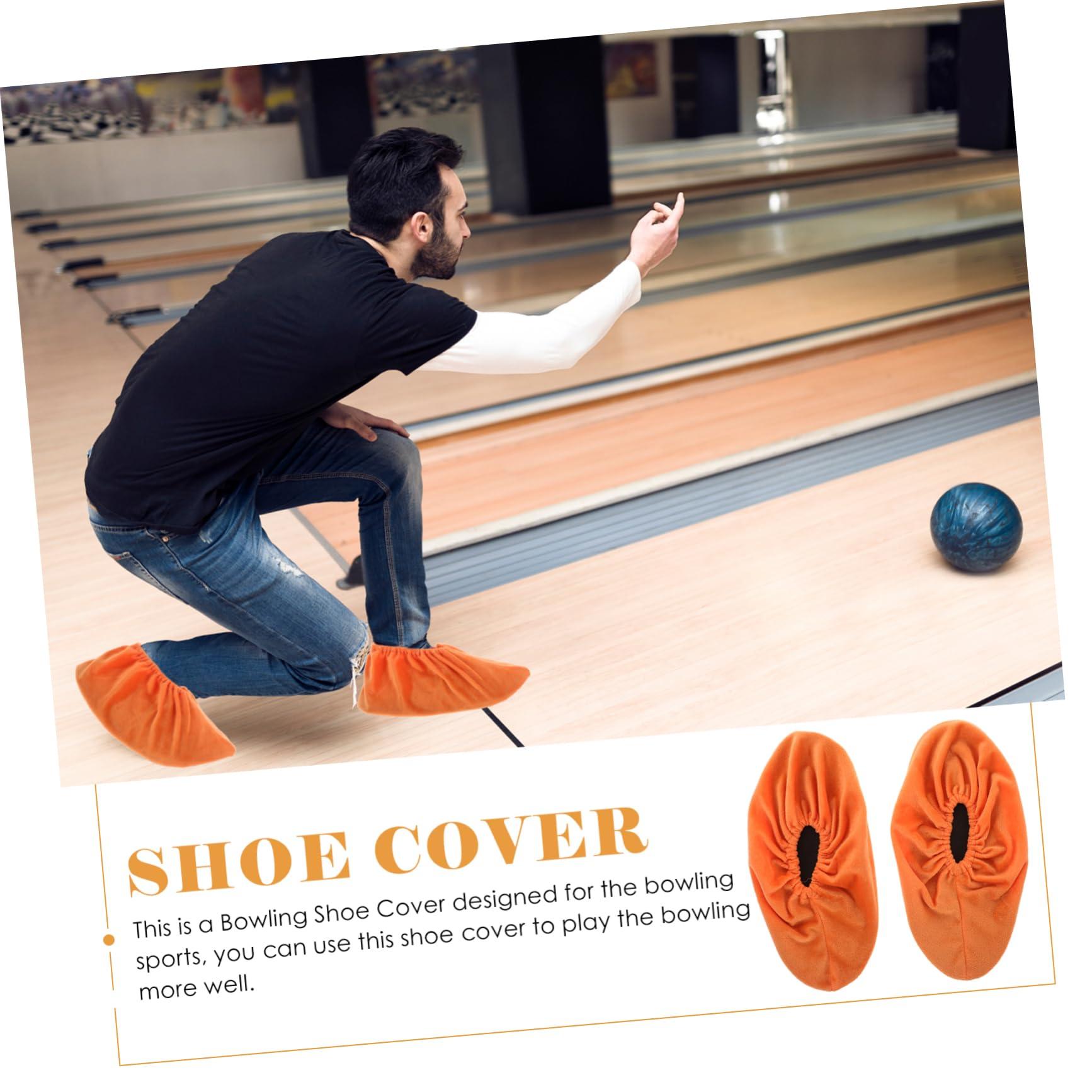 HONMEET HONMEET 2 Pairs Bowling Shoe Covers Sliders Bowling Machine Bowling Shoe Booties Sports Shoe Covers Bowling Pad Bowling Shoes Men Bowling Ball Shoe Covers Bowling Equipment Flannel Golden