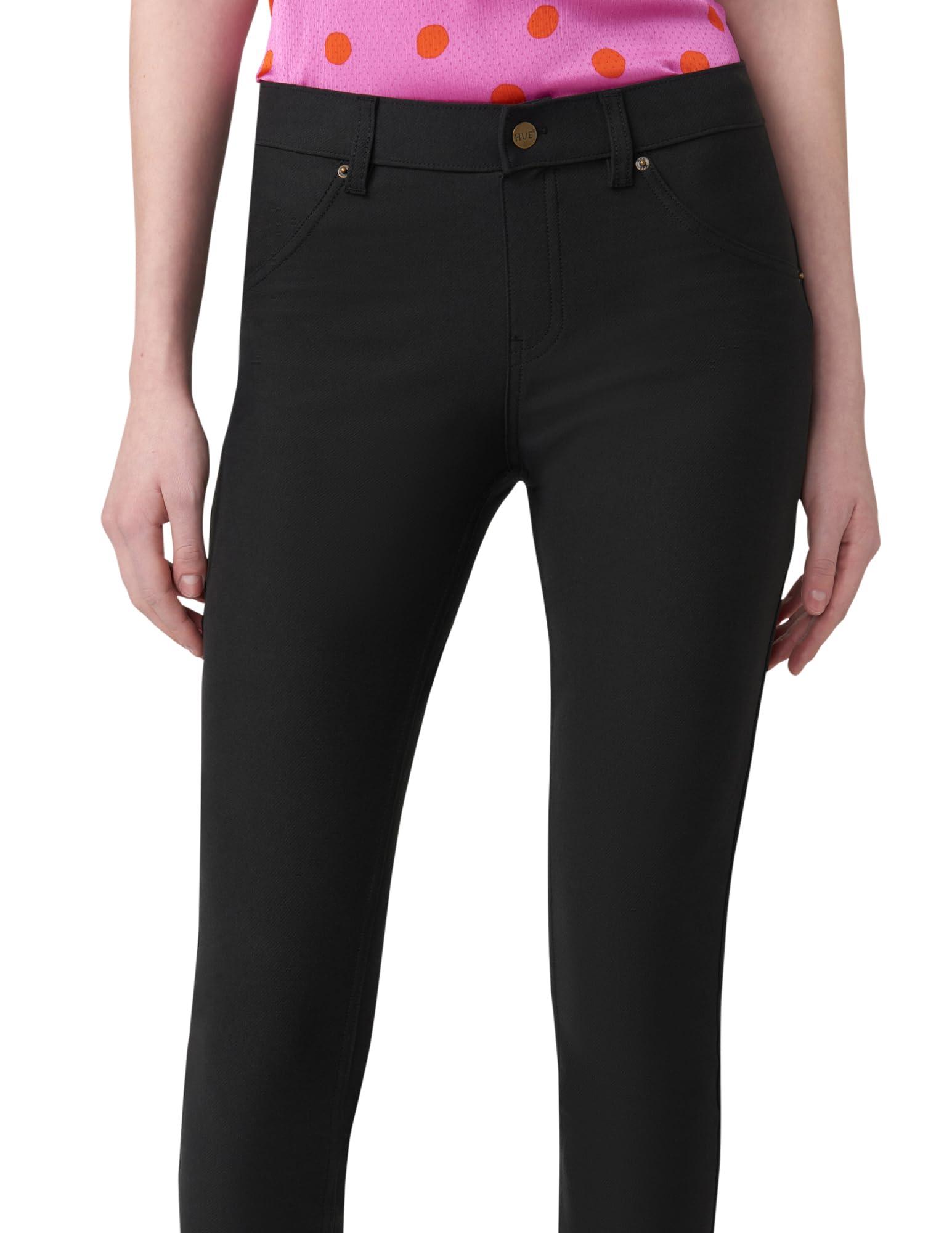 HUE HUE Women's Essential Denim Leggings, Black, Medium