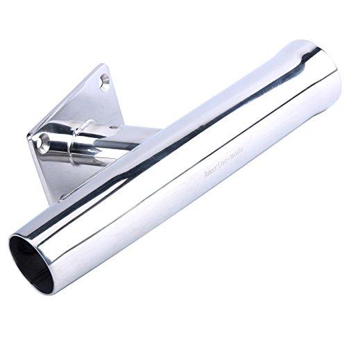Amarine Made Amarine Made Stainless Steel Tournament Style Single Rod Holder, Transom Mounted, Wall Mounted - 20 Degree