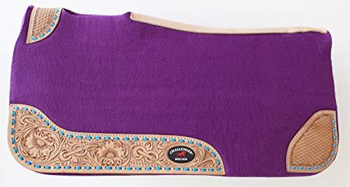 CHALLENGER CHALLENGER Horse Saddle PAD Western Contoured Wool Felt Moisture Wicking Purple 39RT04PR