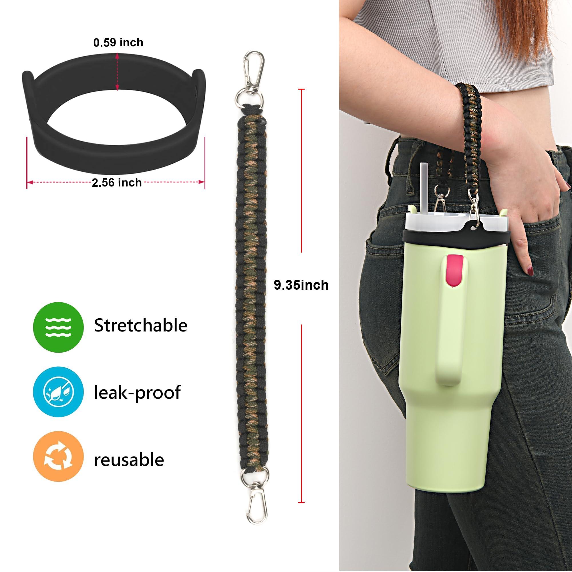Wongeto Wongeto Water Bottle Handle Strap - Compatible with Stanley Water Bottle - Paracord Handle for Stanley Cup Accessories(Camo)