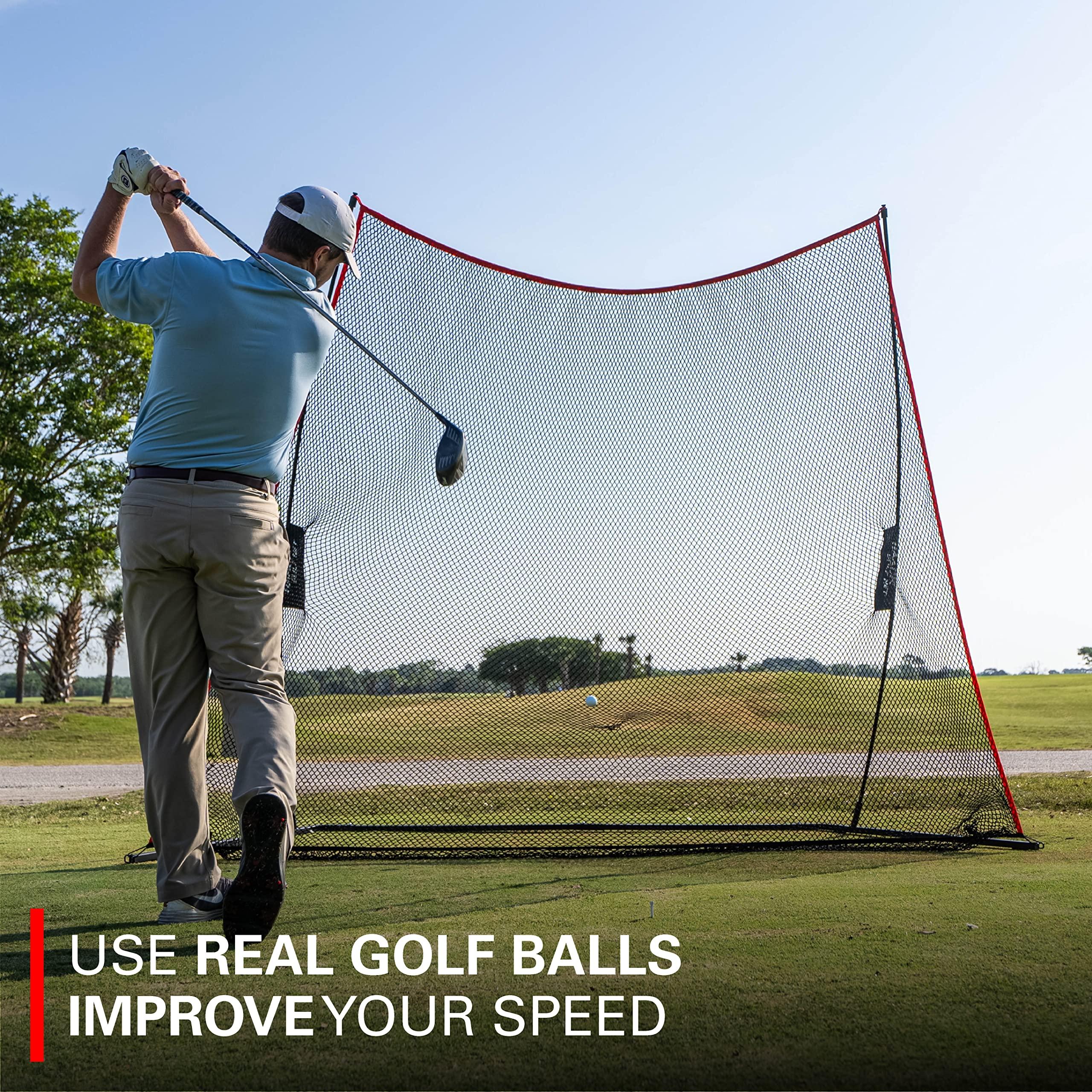 Rukket Sports Rukket Haack Golf Net | Practice Driving Indoor and Outdoor | Golfing at Home Swing Training Aids | by SEC Coach Chris Haack | Choose from 10x7 Hitting Net, 7x7 Hitting Net, or Protection Side Nets