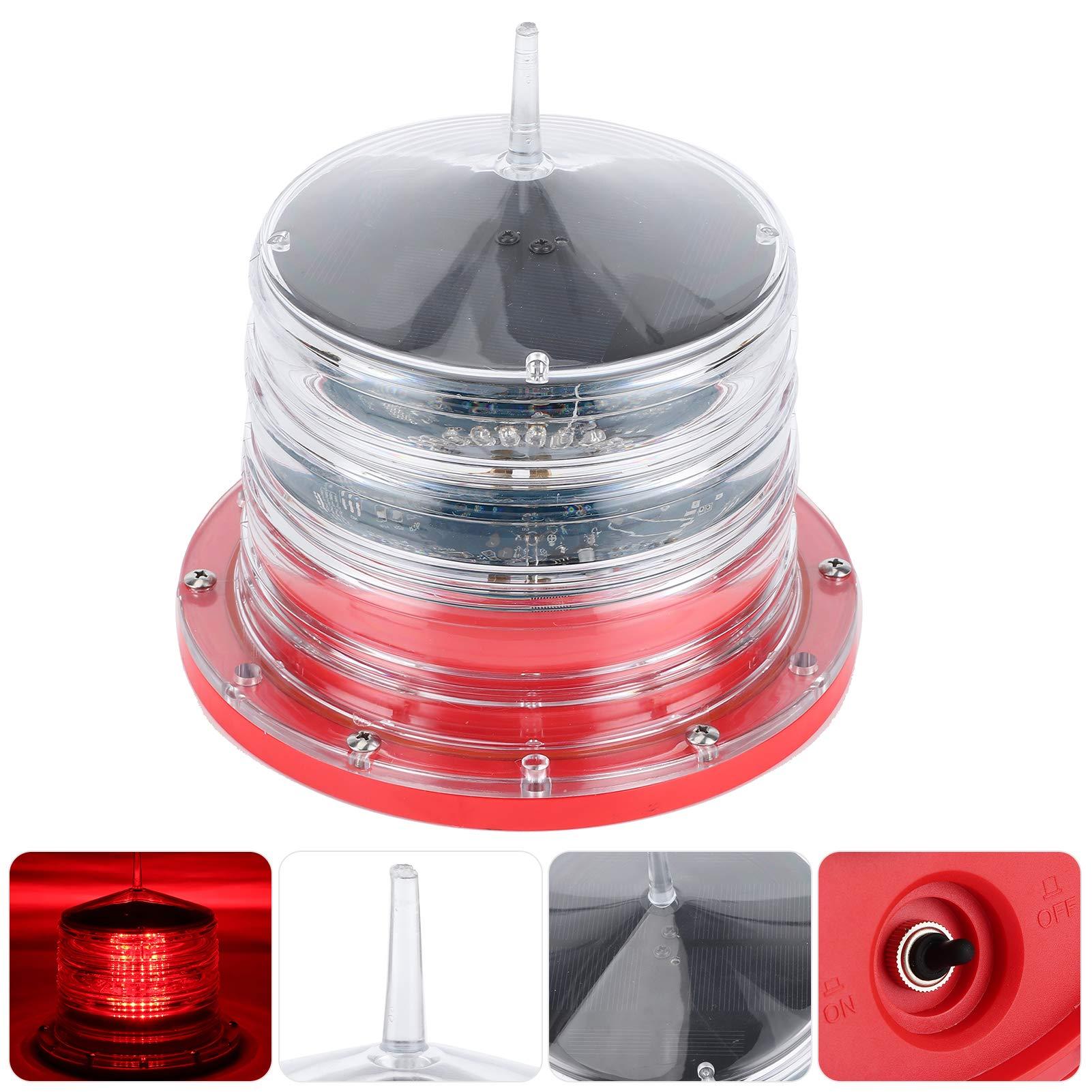 Aramox Boat Navigation Lights, Solar Power Beacon Light LED Flashing Floating Lamp IP68 Waterproof for Marine Ship Boat