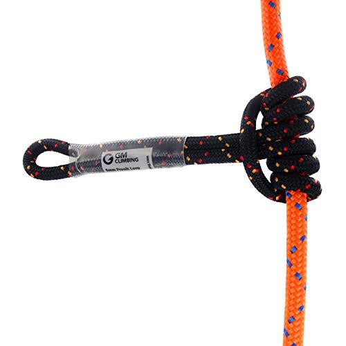GM CLIMBING GM CLIMBING 12in 6mm Prusik Loop Pre-Sewn for Climbing Arborist Rescue Mountaineering General Outdoor Use (Red, Pack of 3)