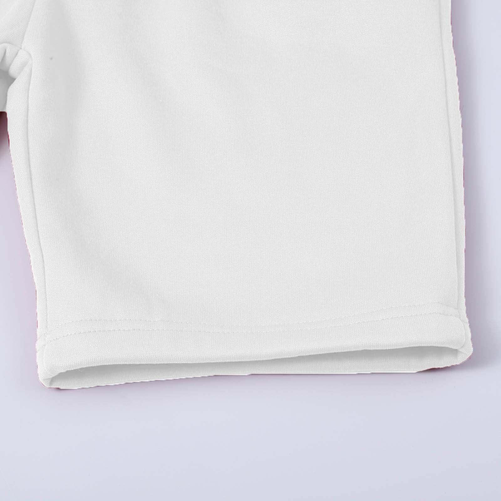 SAMST Men's Track Suits 2 Piece Set Active Jogging Suits Hooded Sweatshirt & Shorts Sweatsuits Casual Lightweight Outfits(White,L)