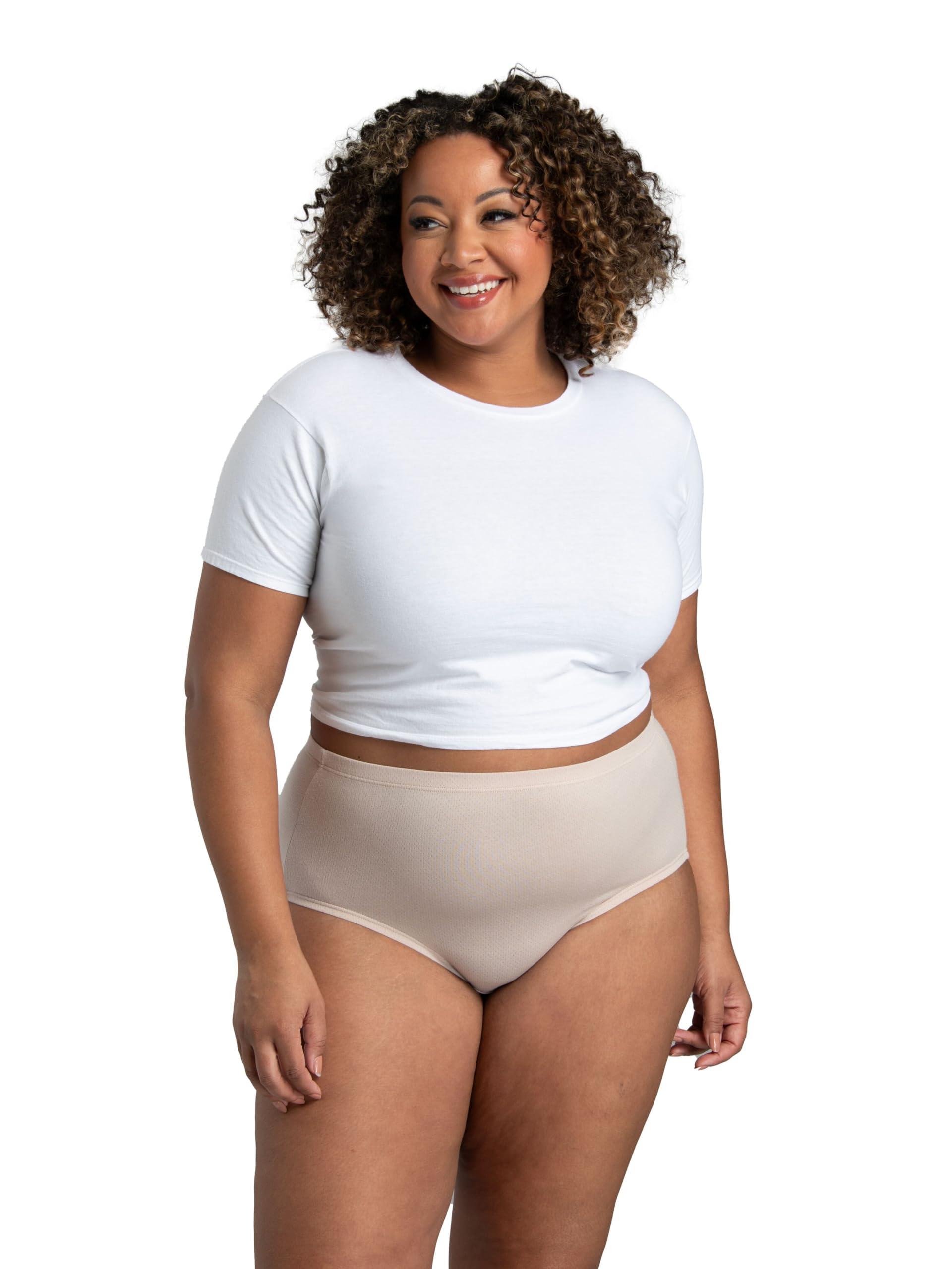 Fruit of the Loom Fruit of the Loom womens Breathable Panties (Regular & Plus Size) Underwear, Brief - Breathable Cotton Mesh Assorted, 11 US