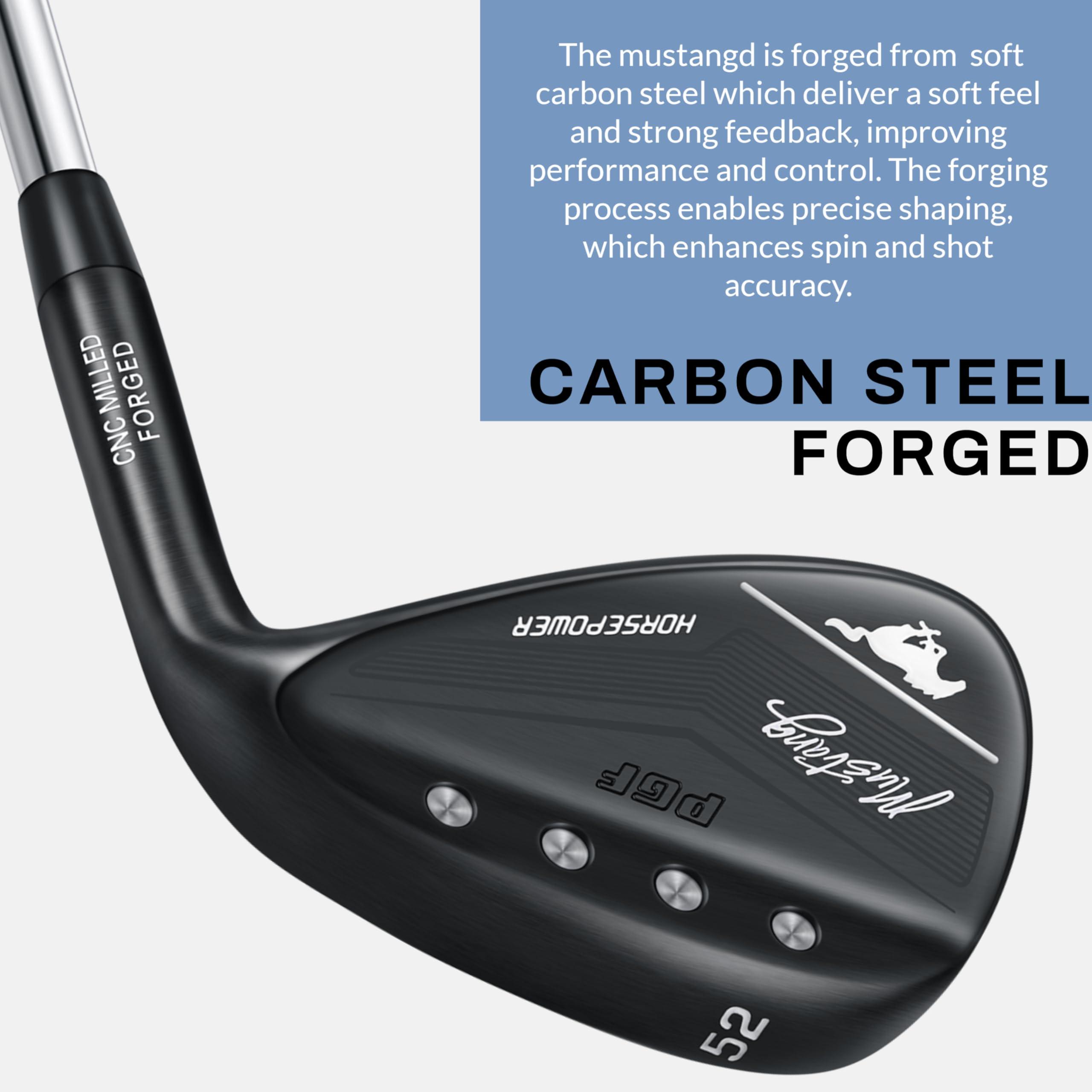 PGF GCWarehouse PGF Mustang Full Face Milled Forged High-Toe Golf Wedge Set for Men[50Degree][Right Handed][Black]