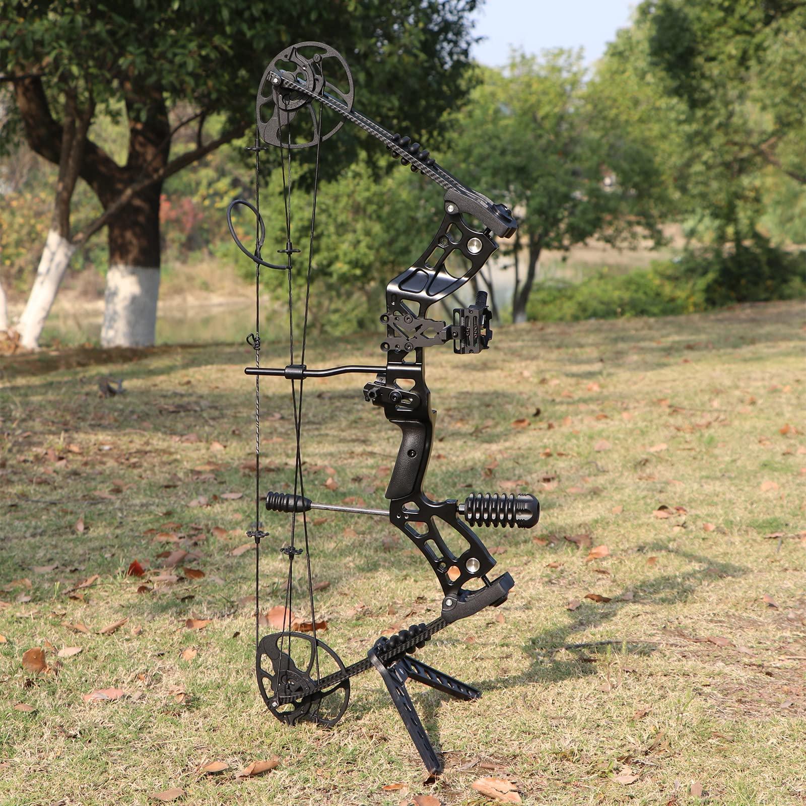 WUXLISTY WUXLISTY Compound Bow and Arrow for Adult and Beginner, Hunting Bow Archery Set, Right Hand, 30-70 Lbs Draw Weight, 23.5-31 Draw Length, 5 Pins Bow Sight with Accessories, Black Pro