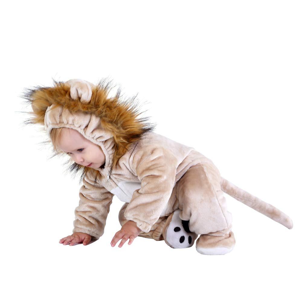 HSCTEK HSCTEK Baby Lion Costume, Infant Lion Costume for Baby Boys Girls, Baby Halloween Costume for Toddler Newborn 6-9Months