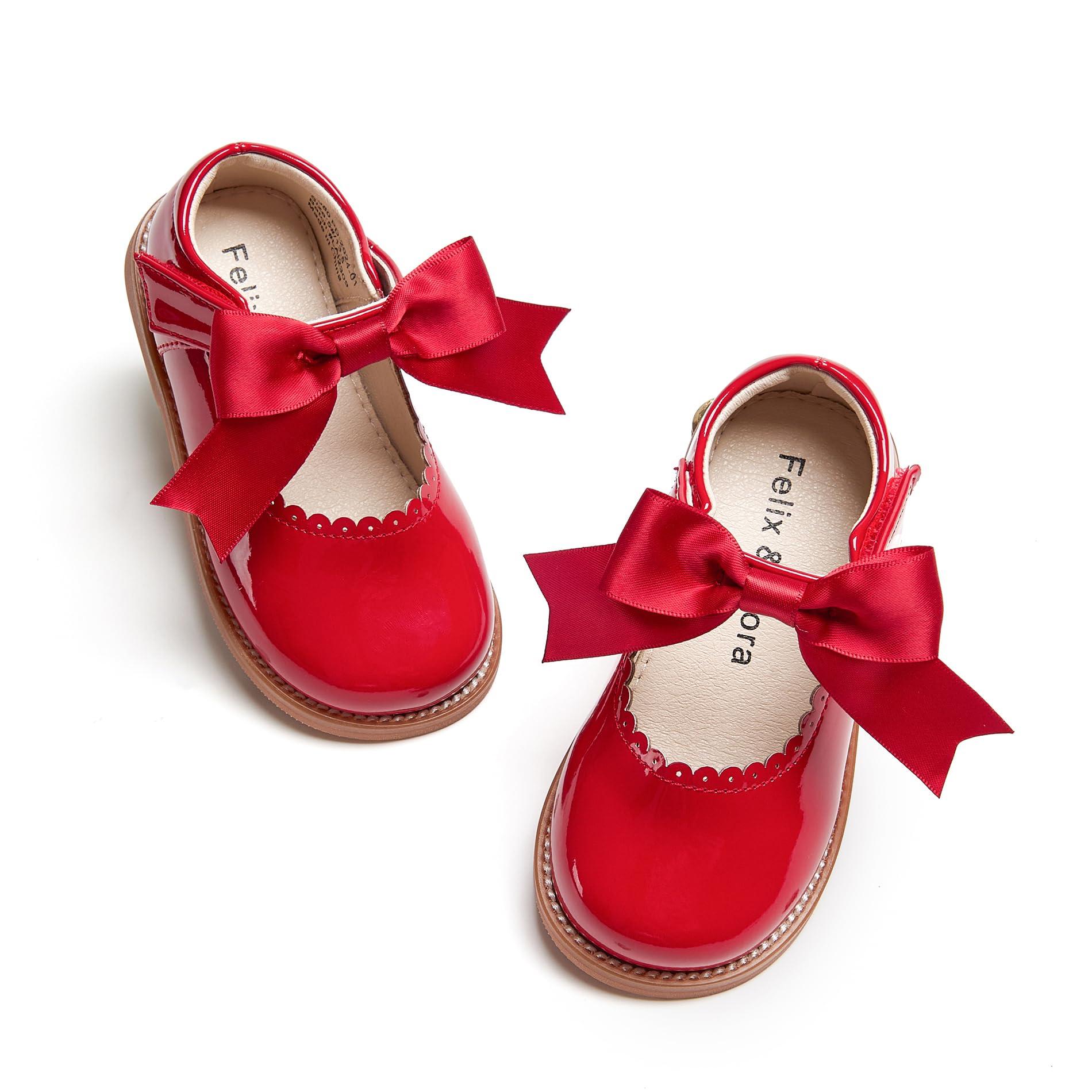 Felix & Flora Felix & Flora Toddler Little Red Girl Mary Jane Dress Shoes Size 6 - Ballet Flats Girl Party School Wedding