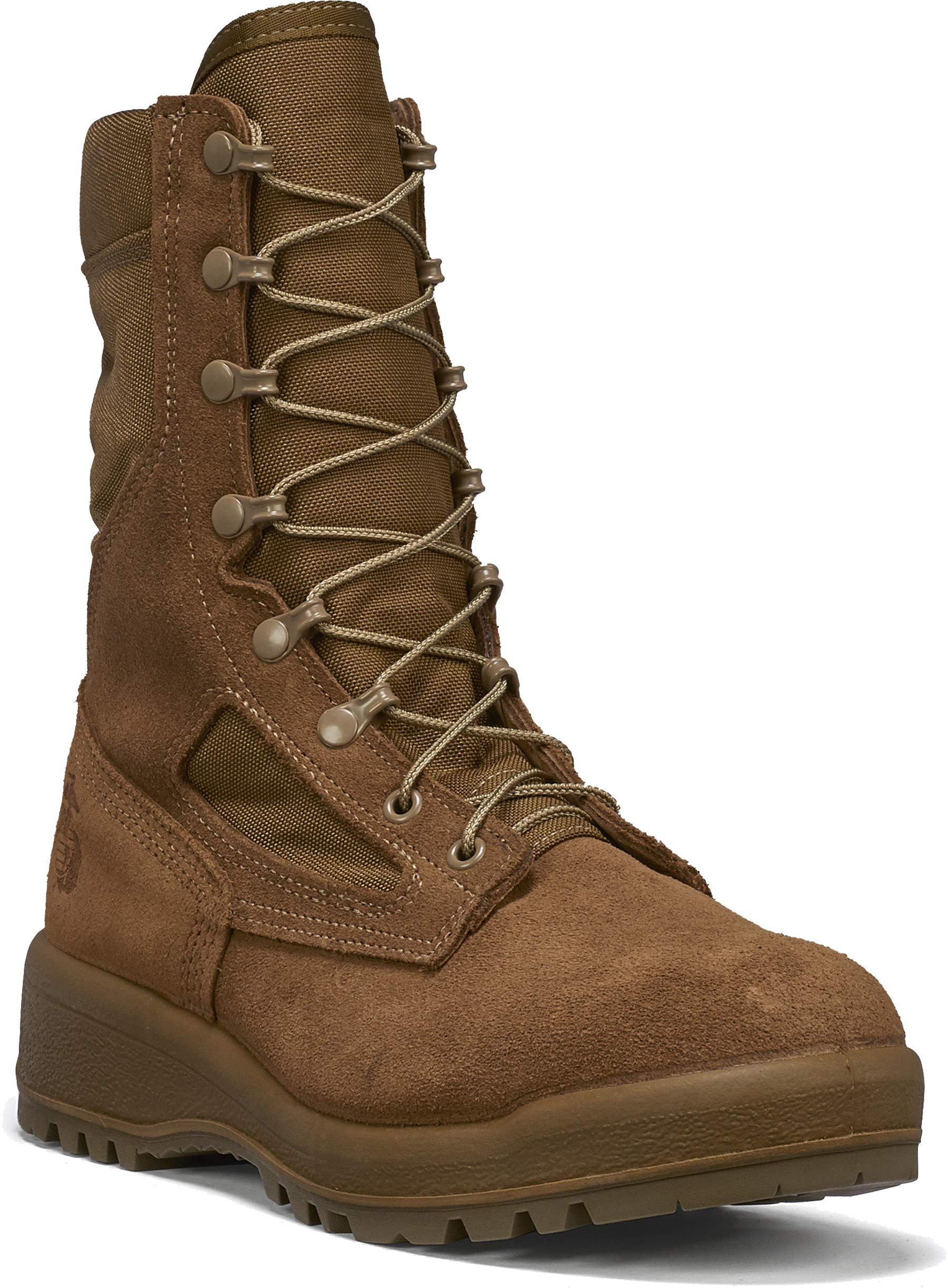 B Belleville Arm Your Feet B Belleville Arm Your Feet 550 ST 8 Inch USMC Hot Weather Steel Toe Boots (EGA) - Mojave Cattlehide Leather Combat Boots for Men, Safety Rates For Electrical Hazard Resistance (EH), Mojave - 9.5 R