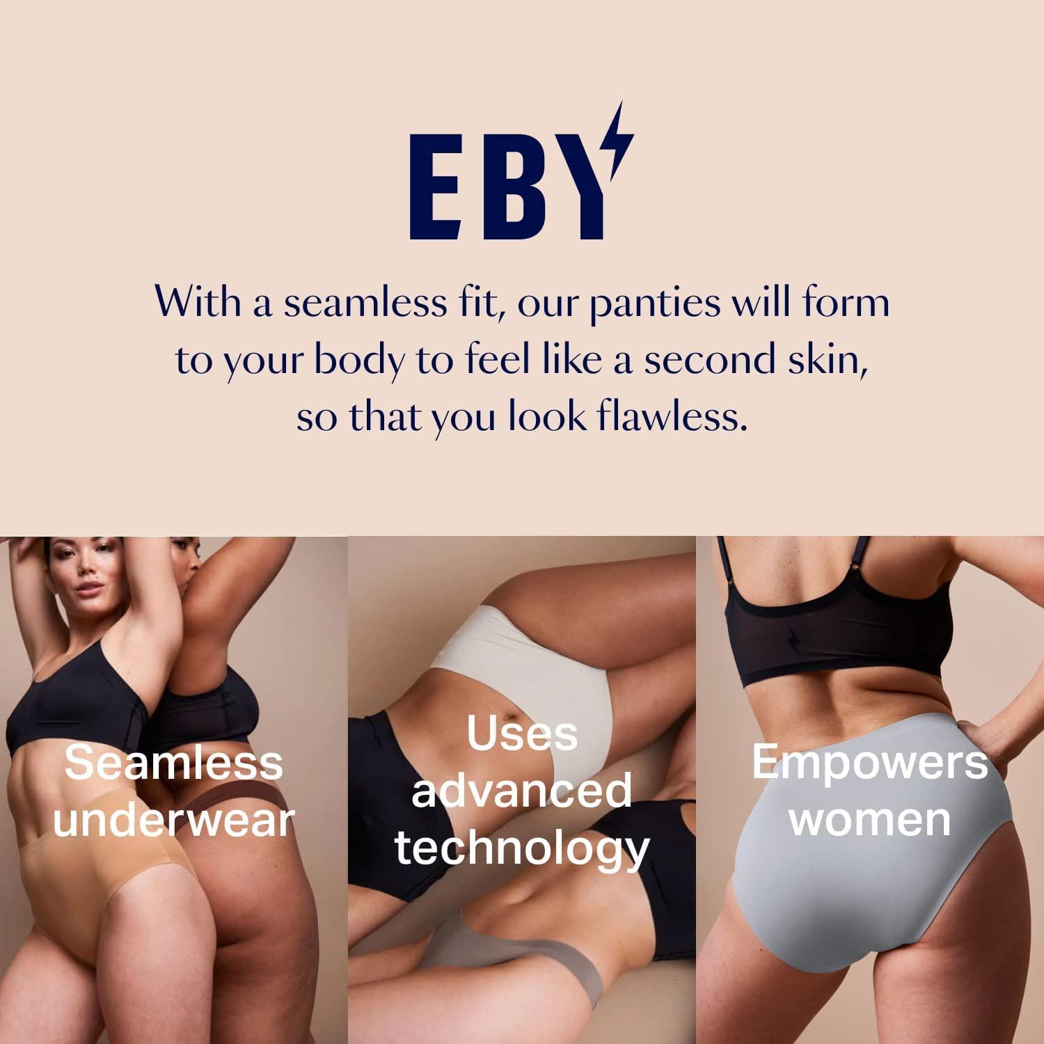 EBY EBY Womens Seamless Underwear Brief: No Show Underwear for Women Seamless Panty for Women, No Show Panties, Black, 3X