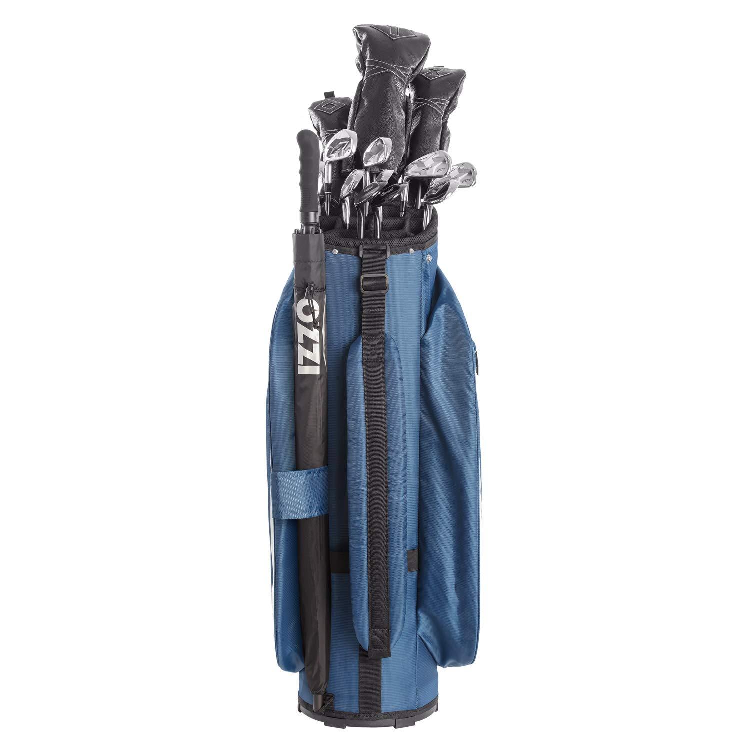 Izzo Izzo Golf Izzo Ultra-Lite Cart Golf Bag With Single Strap & Exclusive Features, Navy Blue/Light Blue, 35 x 14 x 11