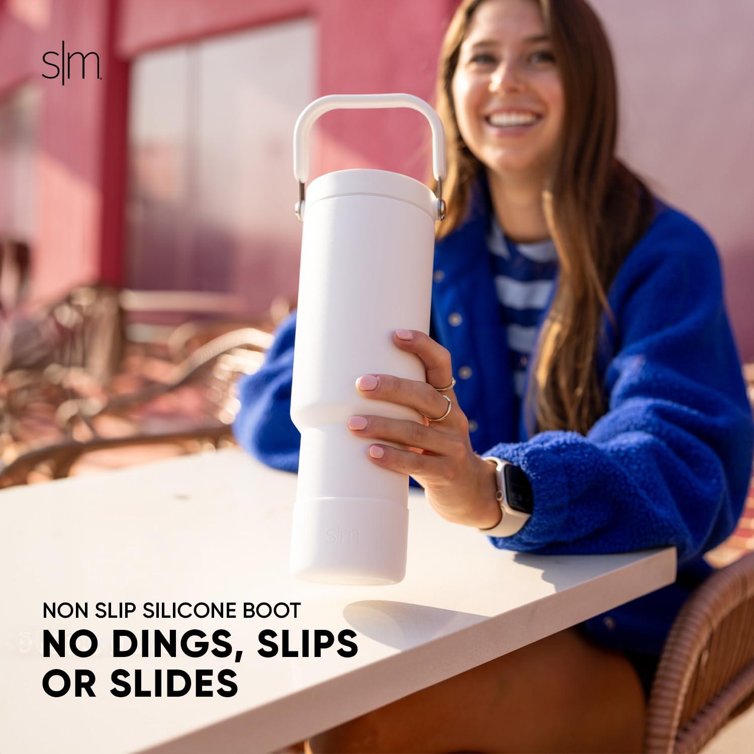 Simple Modern Simple Modern Trek Pivot | 40oz Flip Straw Tumbler with Handle | Water Bottle & Boot | Interchangeable Straw & Chug Lids | Insulated Stainless Steel Jug | Gym Sports Outdoors | Winter White