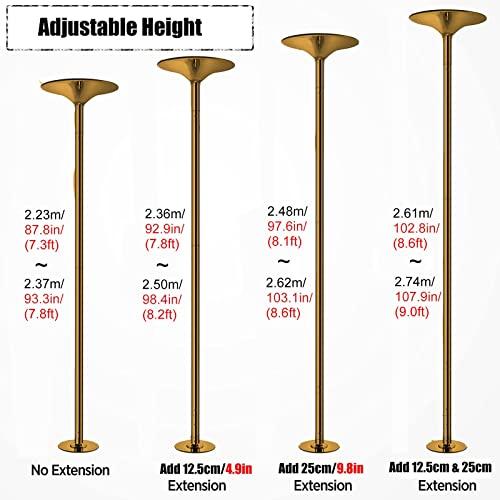 JYDQMOLS JYDQMOLS Portable Dance Pole Home Fitnes 2.74m/9ft Height Adjustable Spinning/Static Dance Pole, Home/Yoga Room/Dance Studio Extendable Dancing Pole Kit for Beginner/Professional Dancers(Gold)
