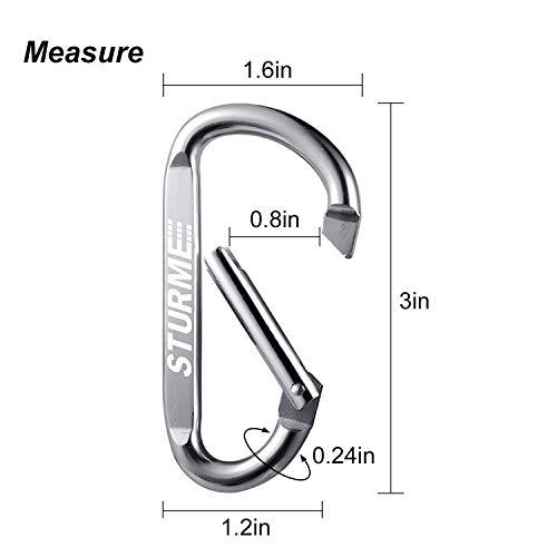 STURME 3\" Aluminum D Ring Carabiners Clip D Shape Spring Loaded Gate Small Keychain Carabiner Clip Set for Outdoor Camping Mini Lock Snap Hooks Spring Link Key Chain Durable Improved 12 PCS (Fuschia)