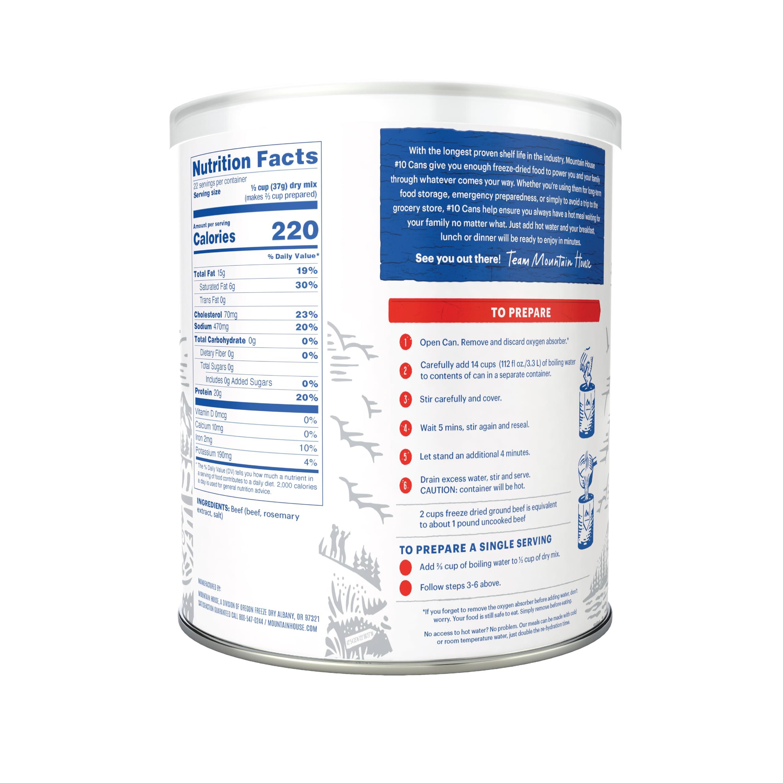 Mountain House Mountain House Cooked Ground Beef | Freeze Dried Survival & Emergency Food | #10 Can | Gluten-Free