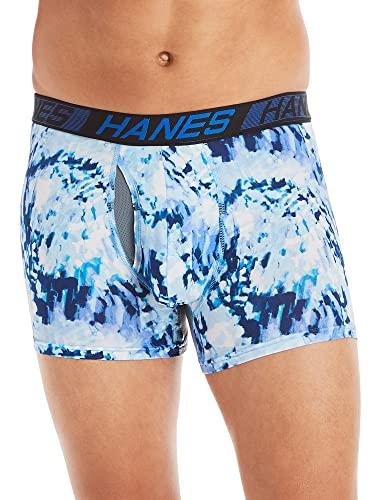 Hanes Hanes mens Total Support Pouch Men's Boxer Briefs Pack, Anti-chafing, Moisture-wicking Underwear With Cooling ( Trunks, Trunk - Assorted, Small US