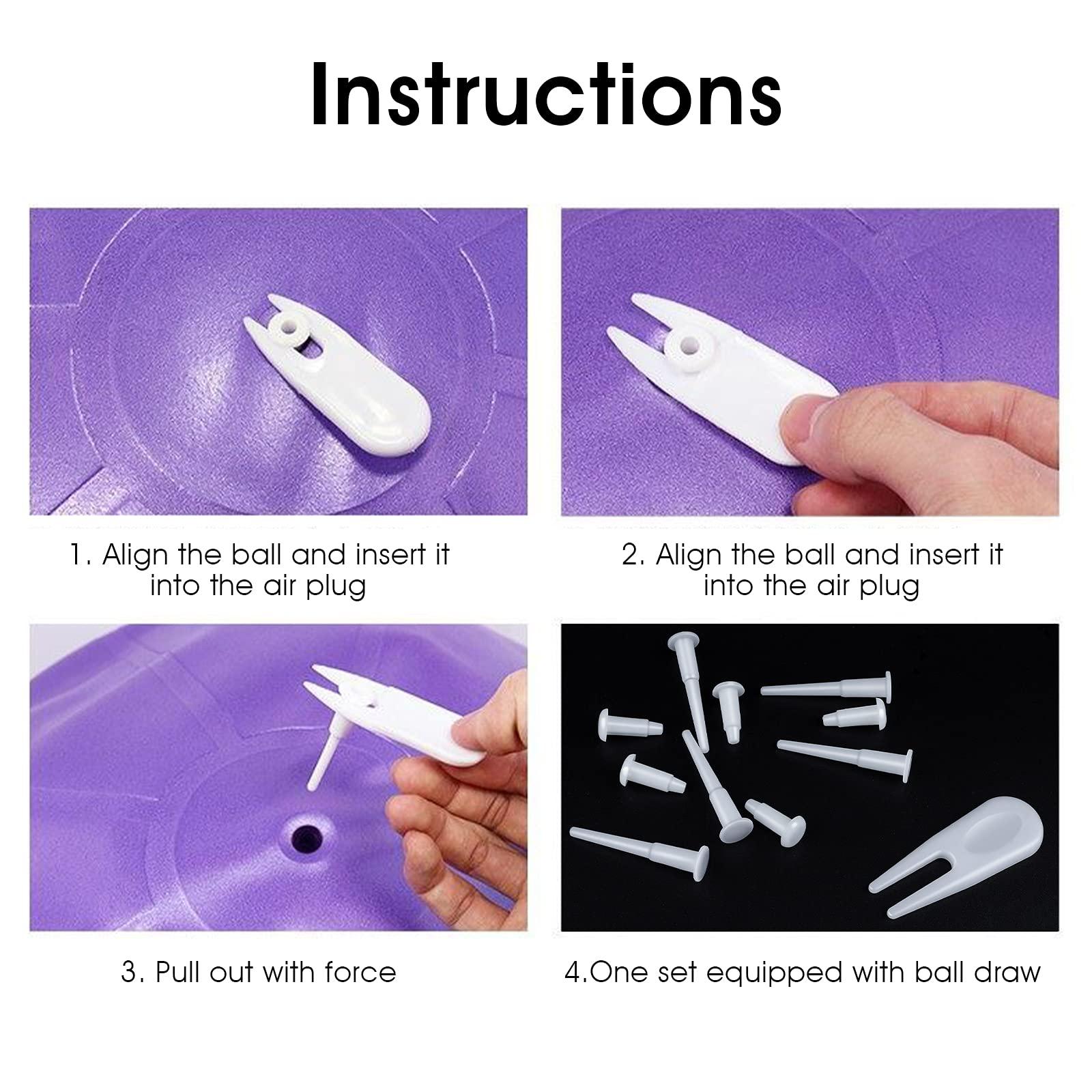 Aster Aster Yoga Ball Plug Fitness Exercise Ball Air Stopper Plug Pin Adapter Kit, Exercise Ball Plug Replacement Kit, 6 Pieces (Large)