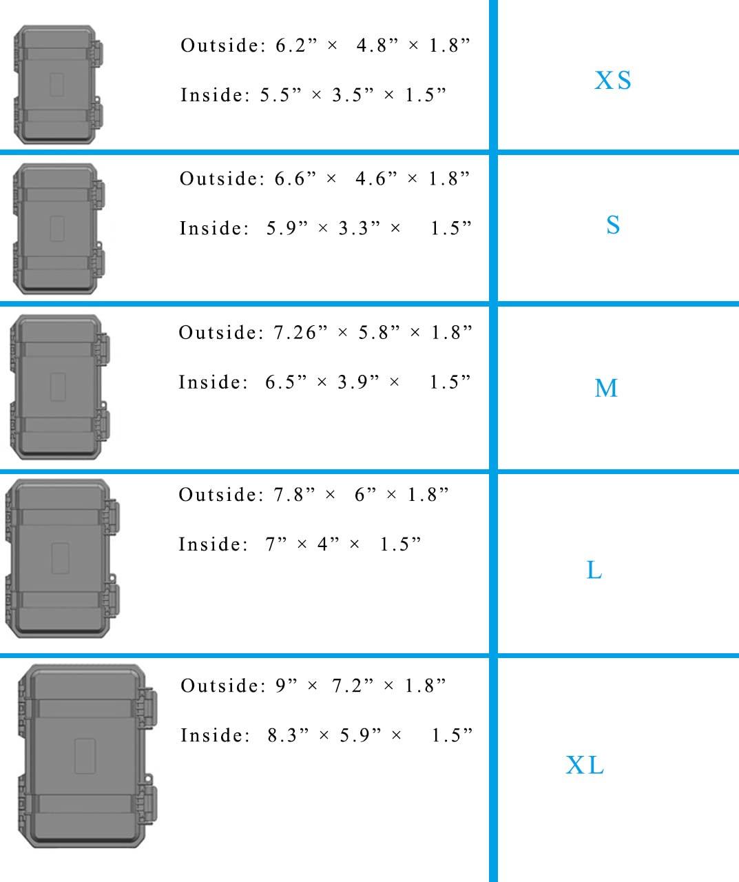 Fu promise air Fu promise air Small Waterproof Phone Container - Universal Plastic Box with Foam- Camping Waterproof Phone Case for Phone/Keys/Cards (Black,l)