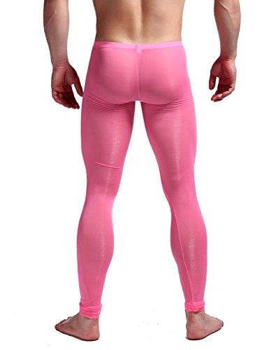 K-Men K-Men Men\'s Pink Elastic Tight Leggings Pants for Running, Fitness and Cycling M