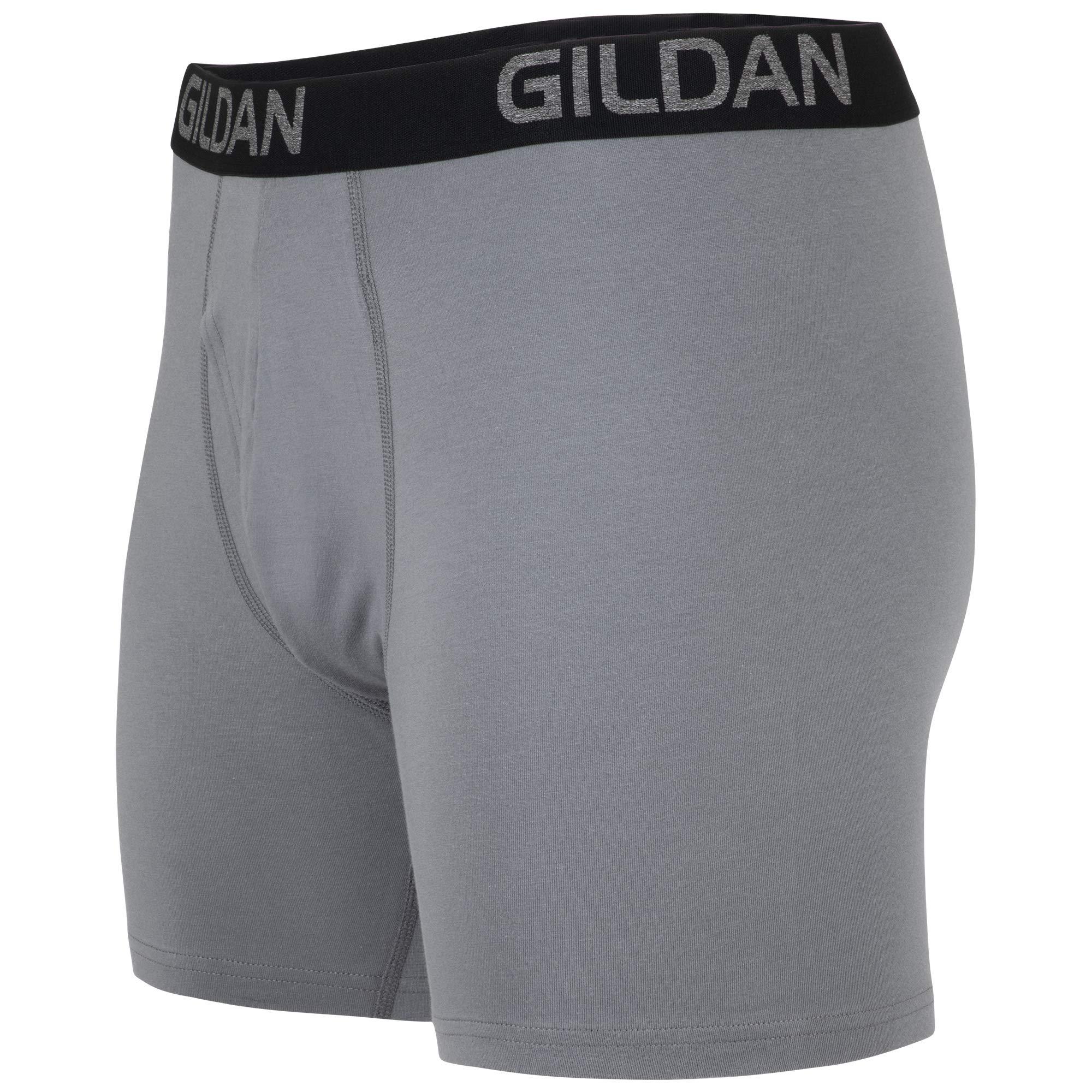 Gildan Gildan Men's Underwear Cotton Stretch Boxer Briefs, Multipack, Grey Flannel/Black Soot (5-Pack), Large